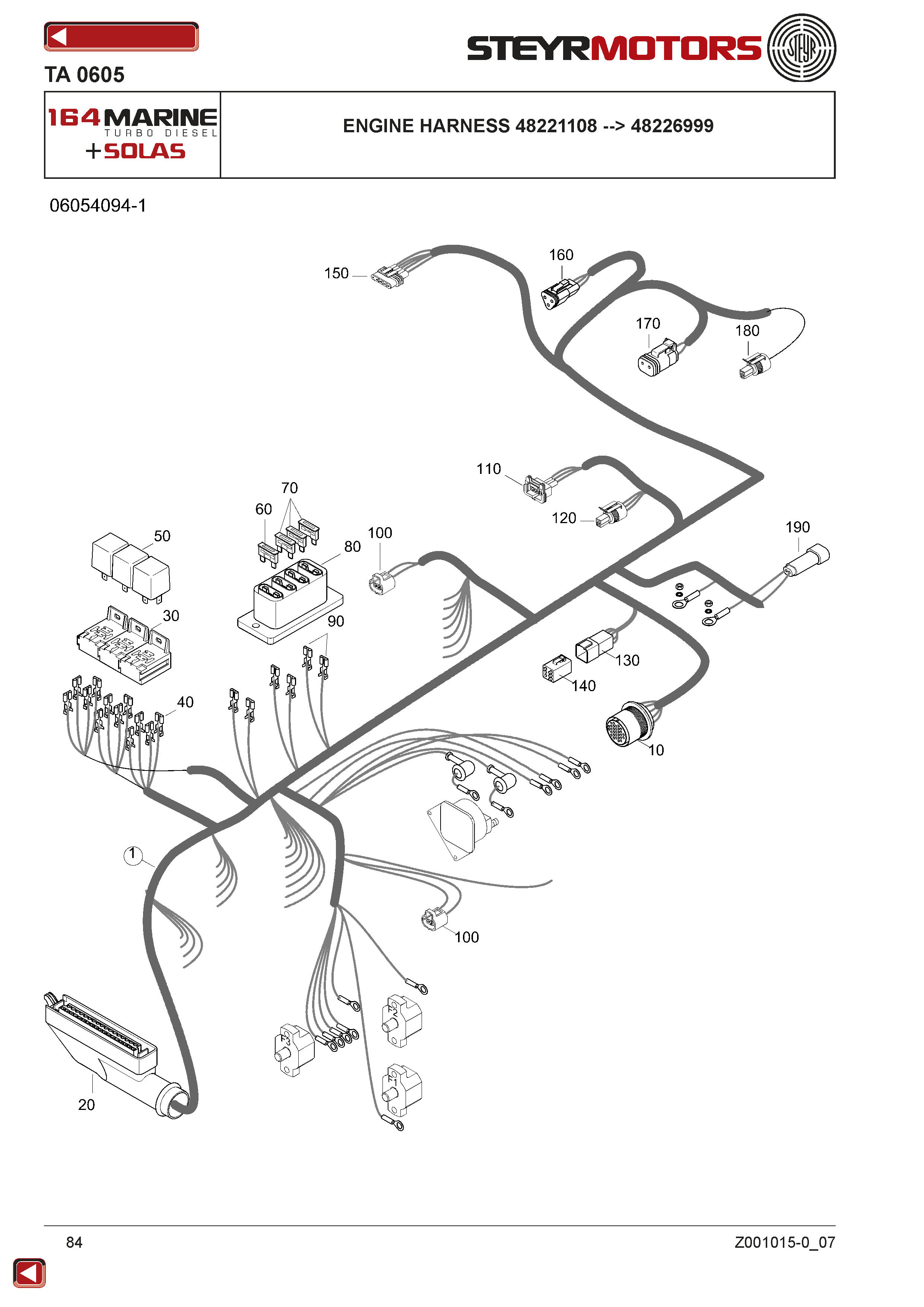 Engine Harness 48221108 --> 48226999 exploded view