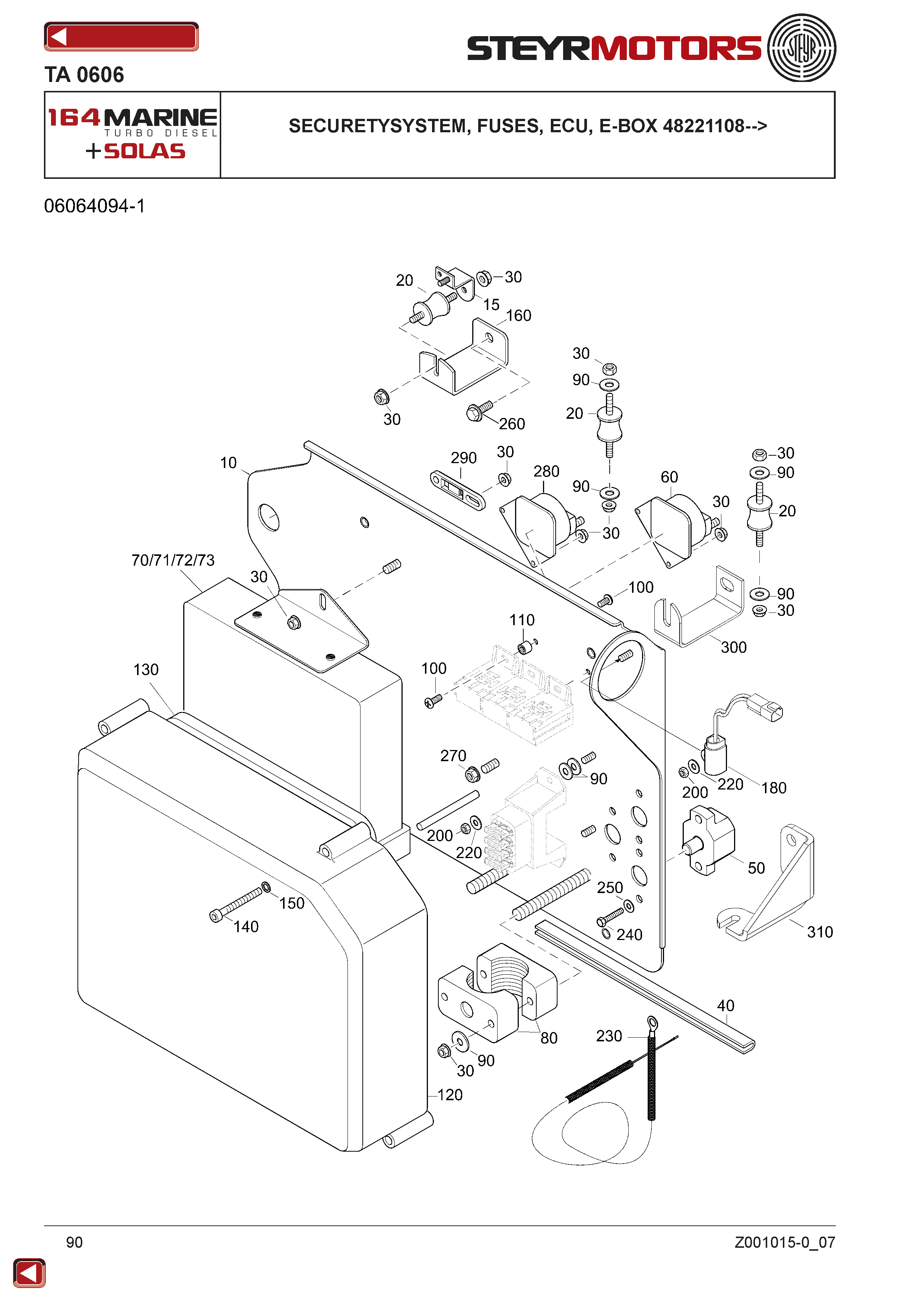 Securetysystem, Fuses, ECU, E-Box 48221108--> exploded view