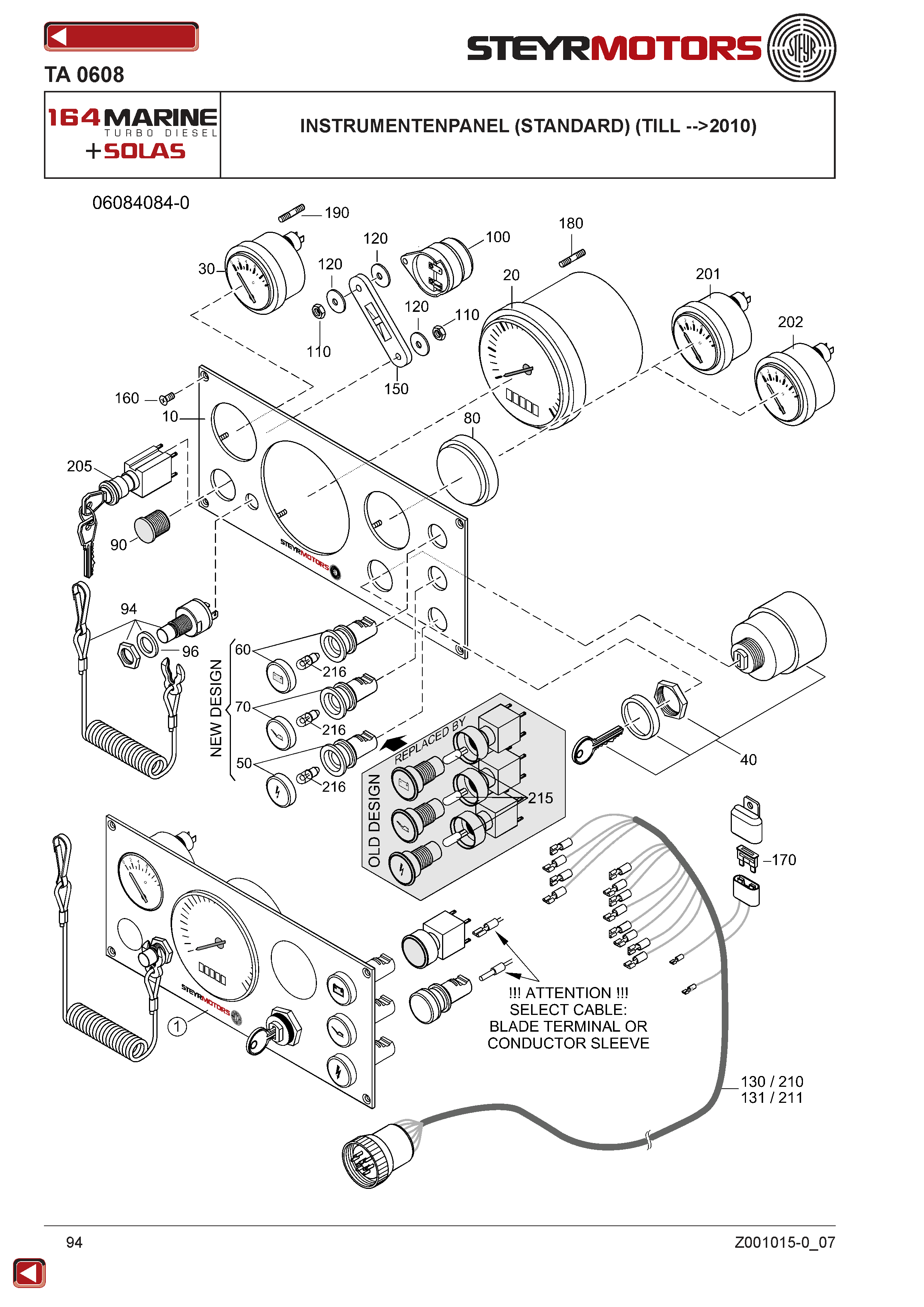 Instrumentenpanel (Standard) (Till -->2010) exploded view