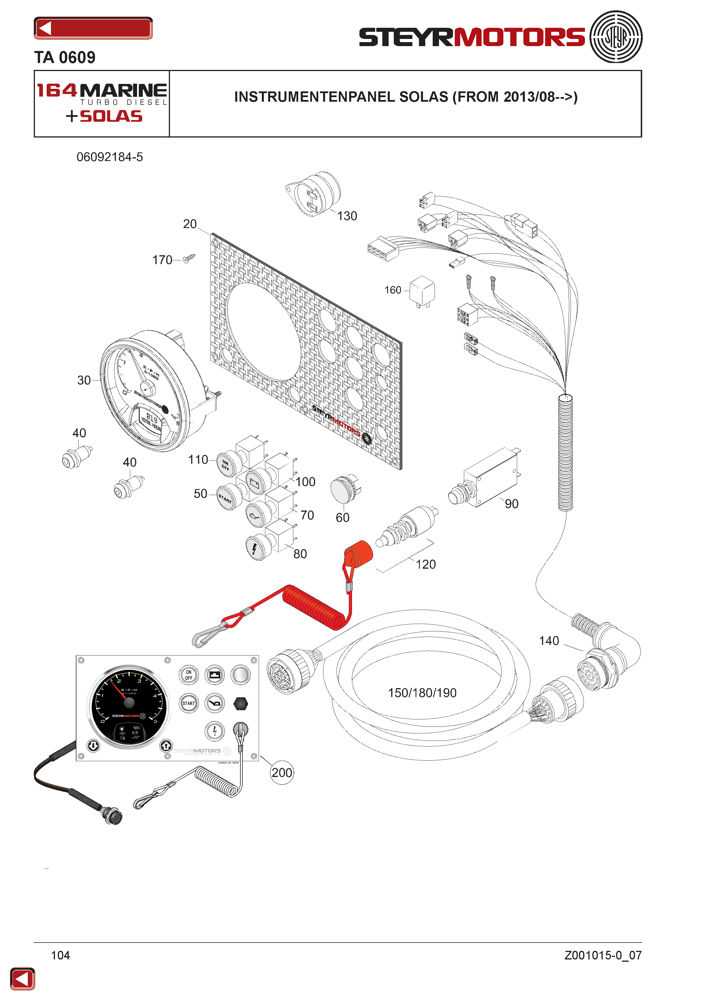 Instrumentenpanel Solas (From 2013/08-->) exploded view