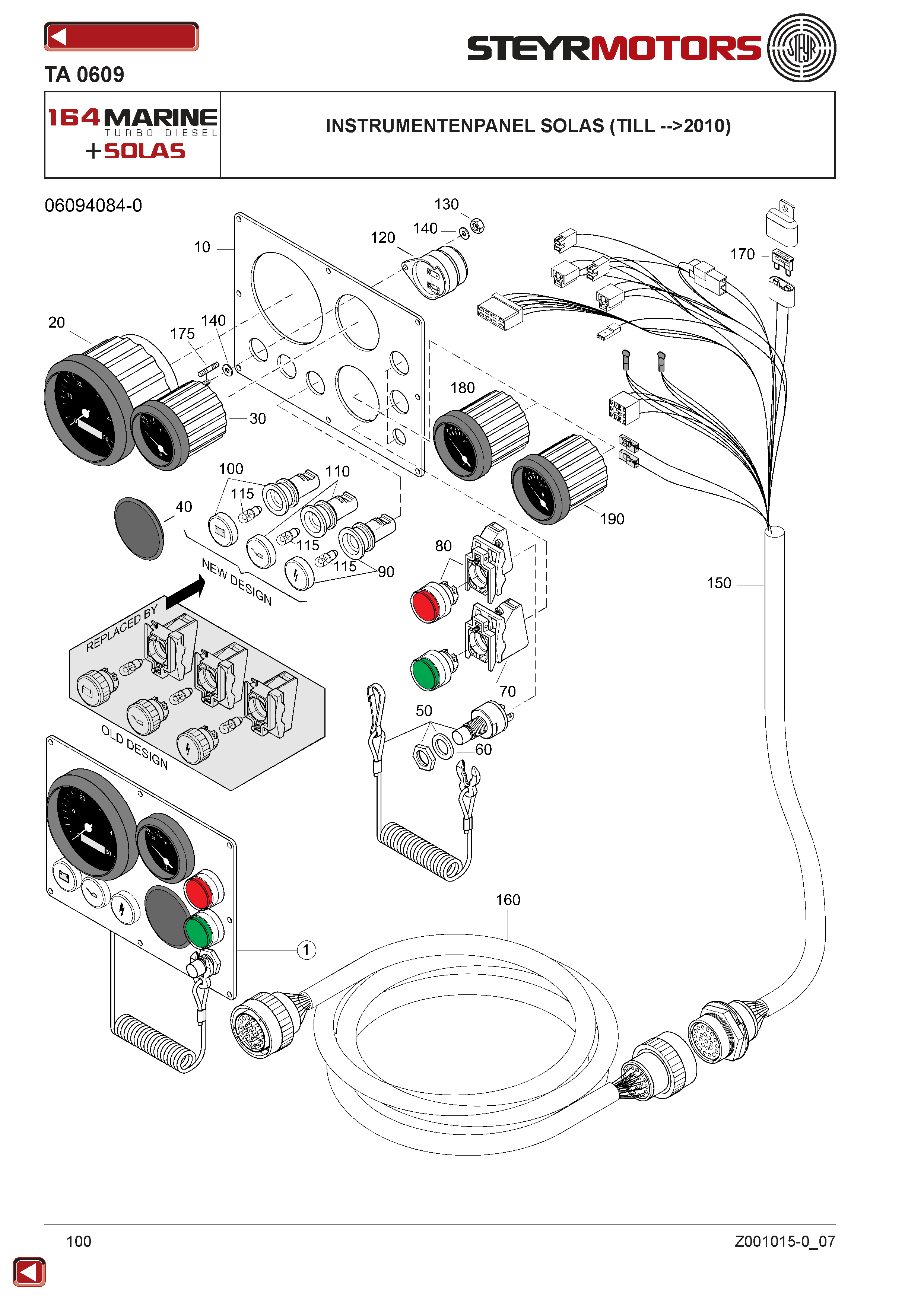 Instrumentenpanel Solas (Till -->2010) exploded view