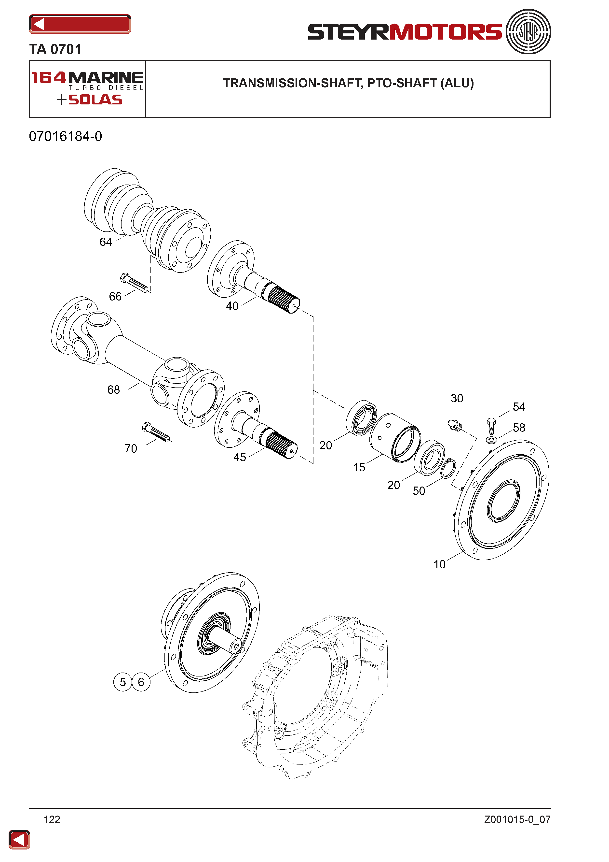 Transmission-Shaft, PTO-Shaft (Alu) exploded view