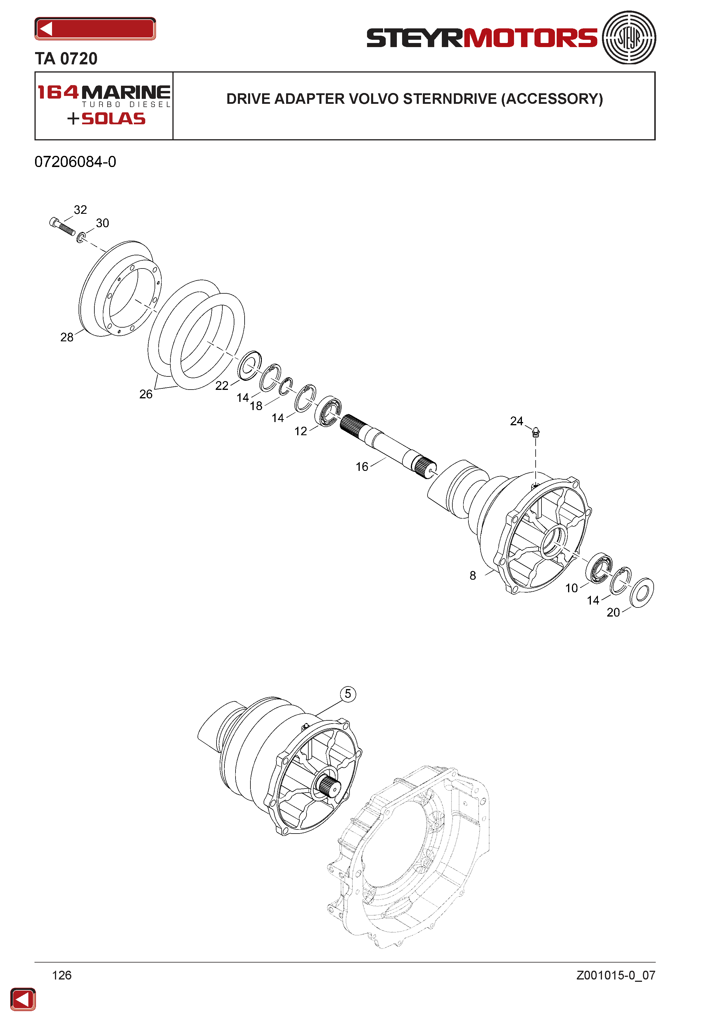 Drive Adapter Volvo Sterndrive (Accessory) exploded view