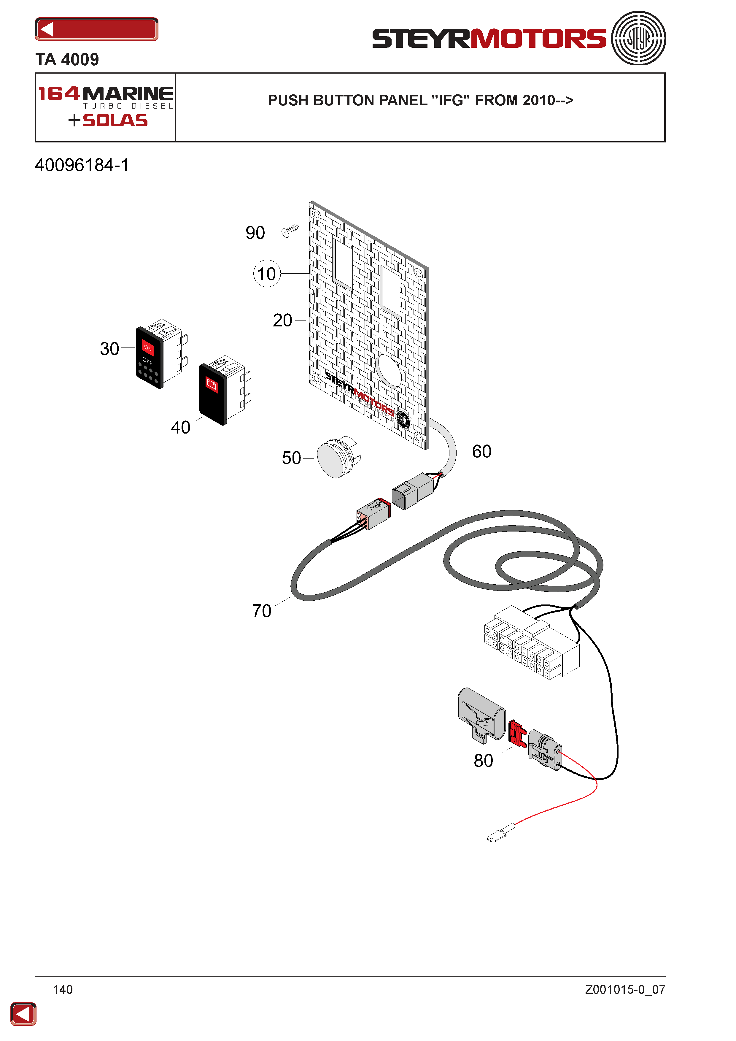Push Button Panel "IFG" From 2010--> exploded view