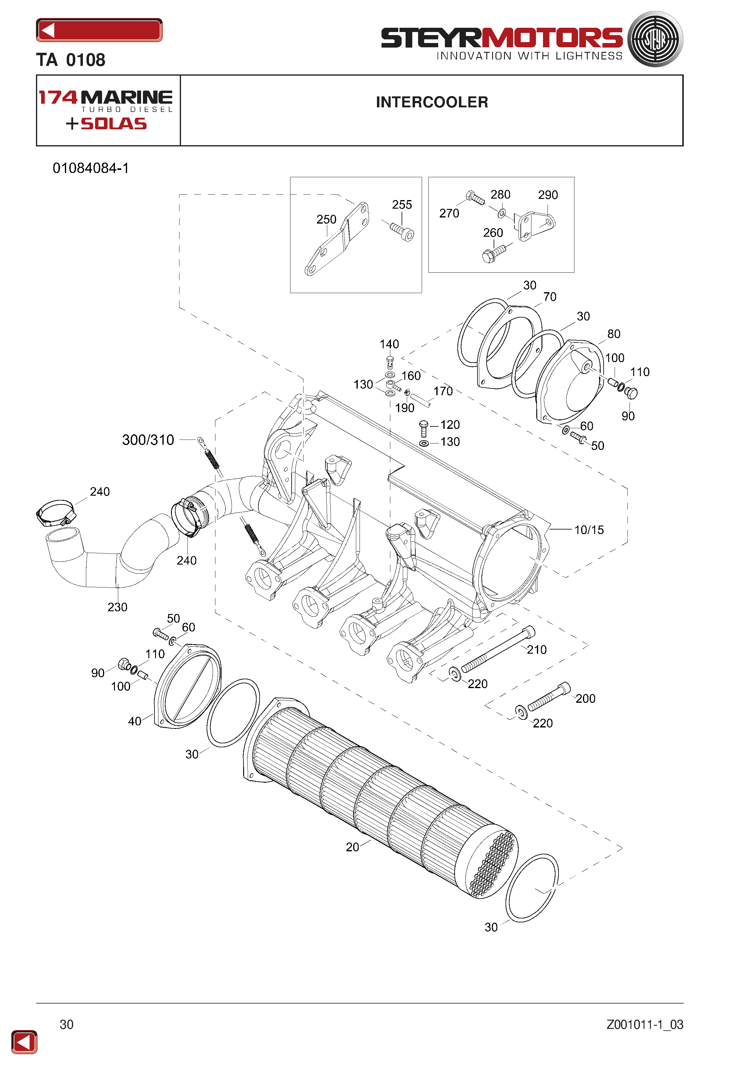 Intercooler exploded view
