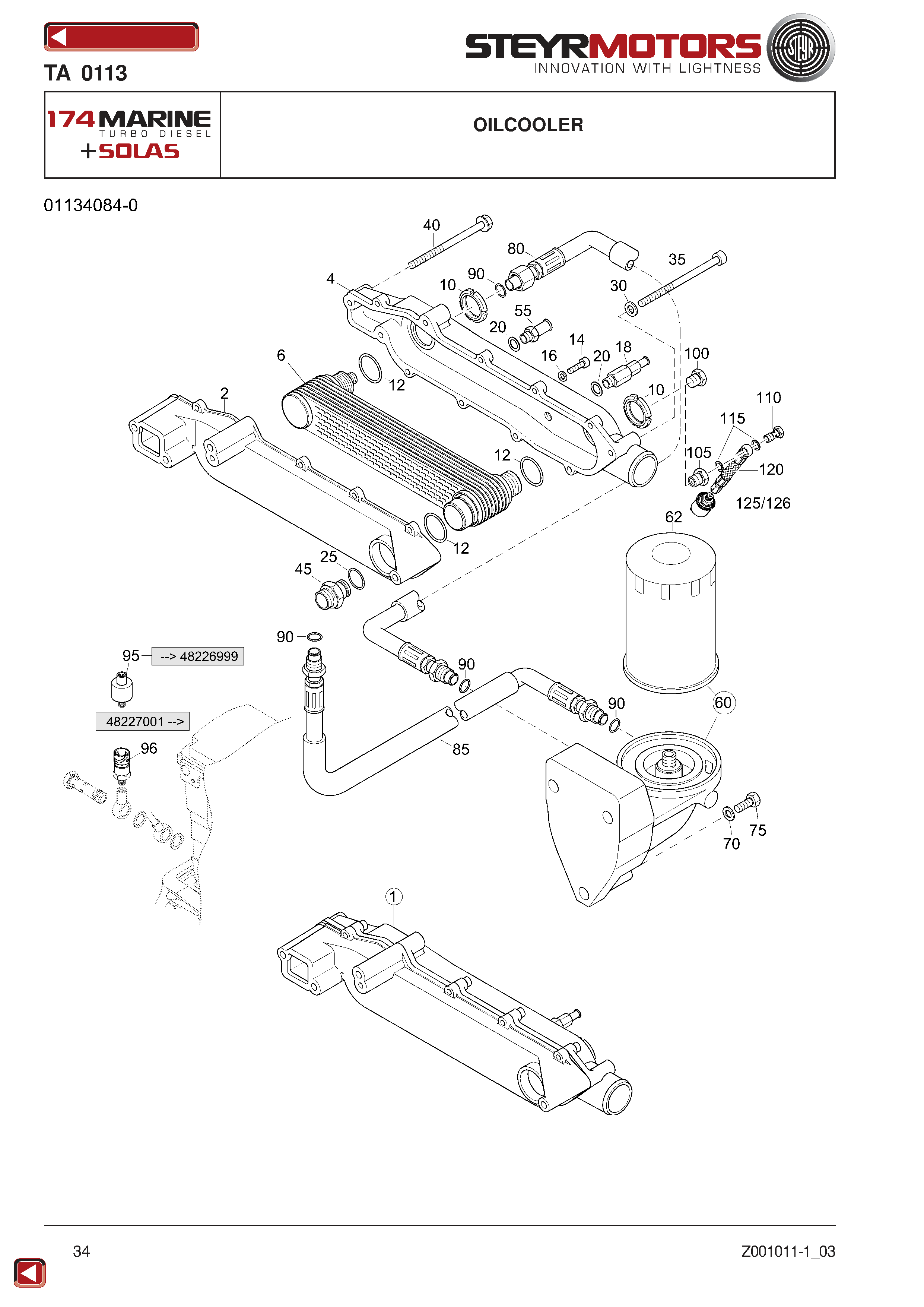Oilcooler exploded view