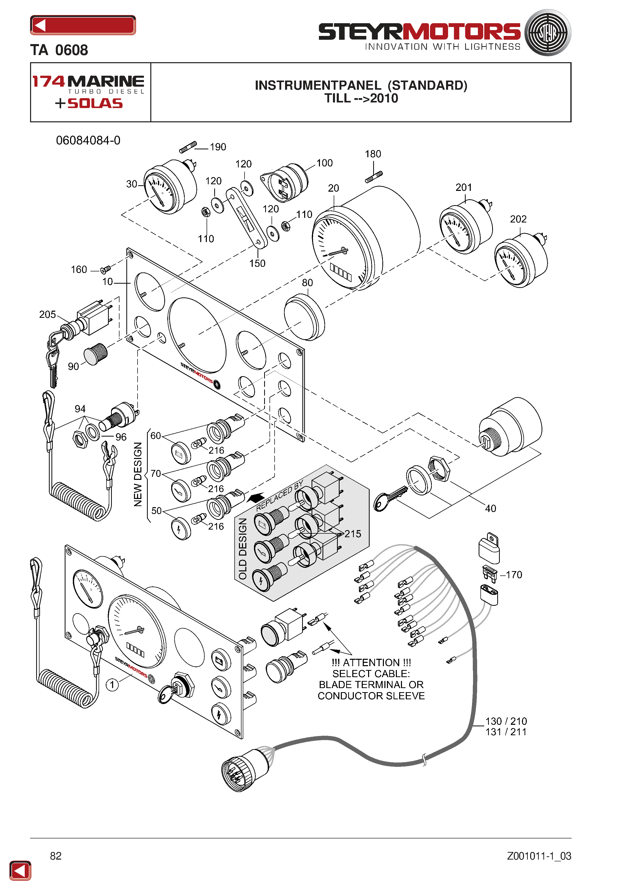 Instrumentpanel (Standard) exploded view