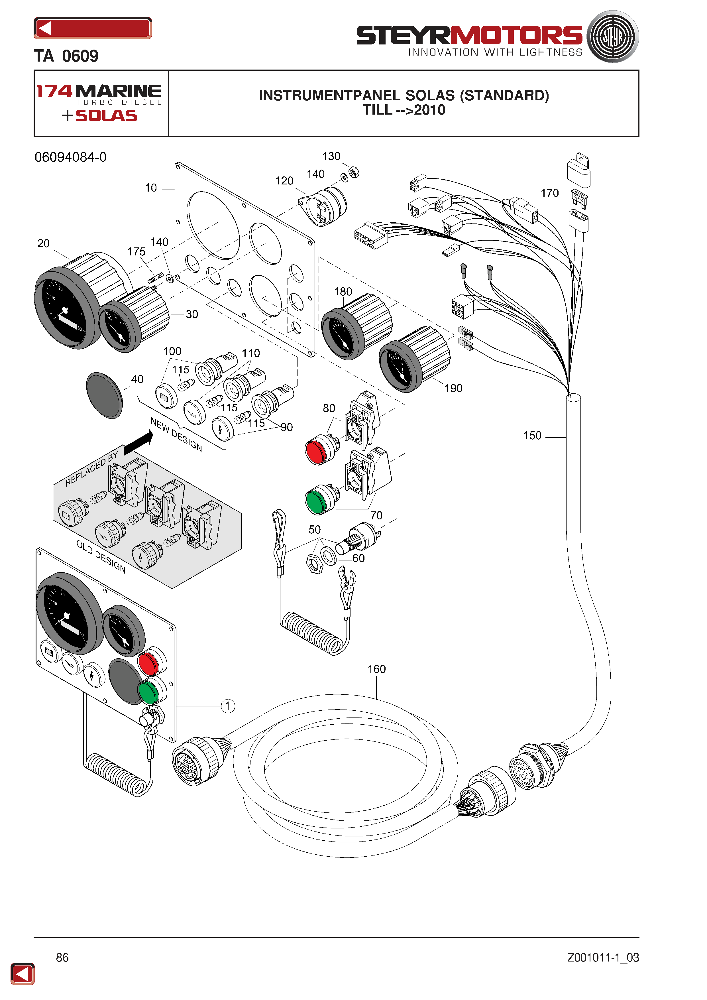 Instrumentpanel Solas (Standard) exploded view