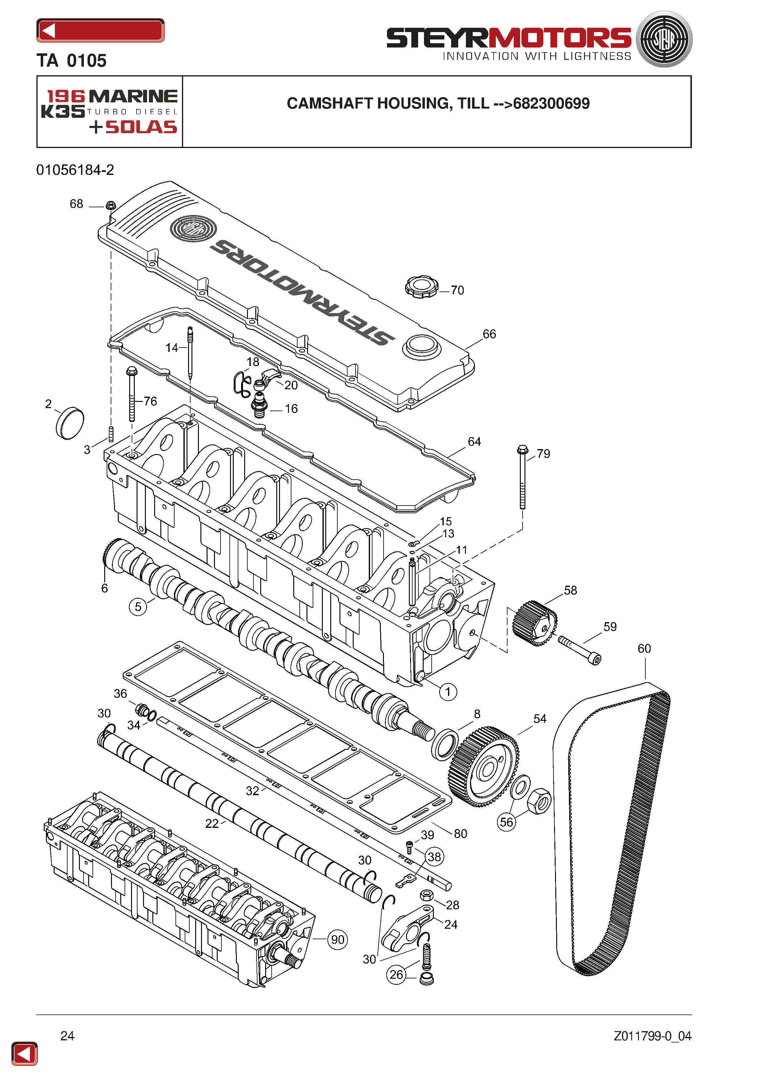 Camshaft Housing, Till -->682300699 exploded view