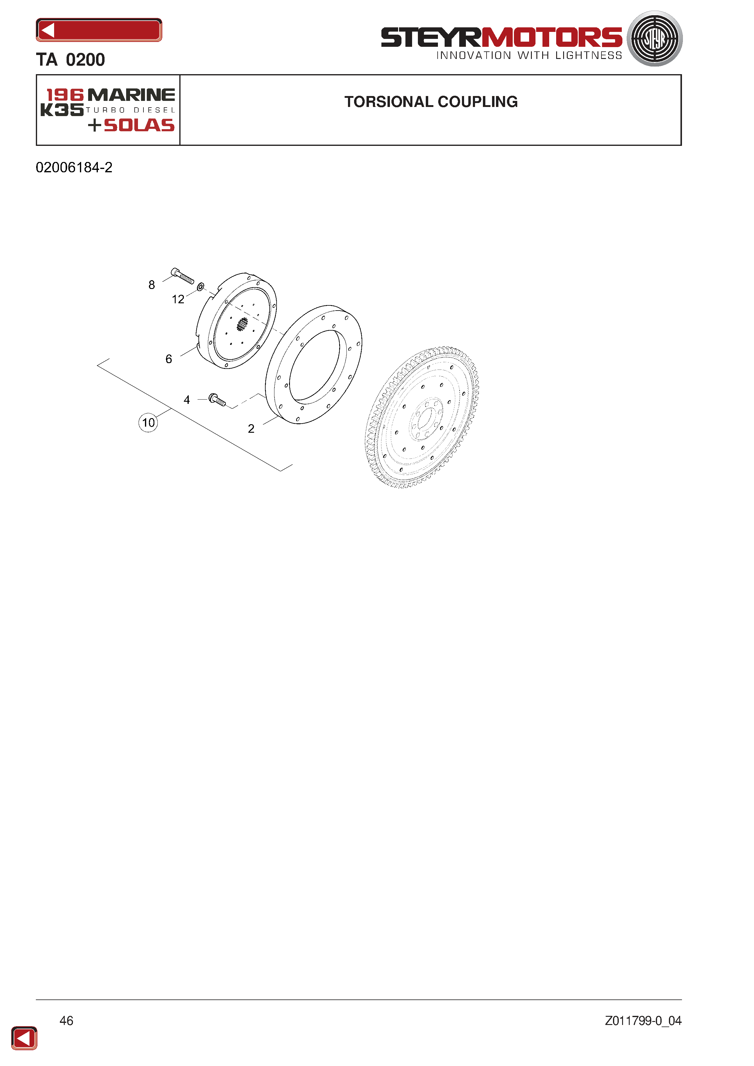 Torsional Coupling exploded view