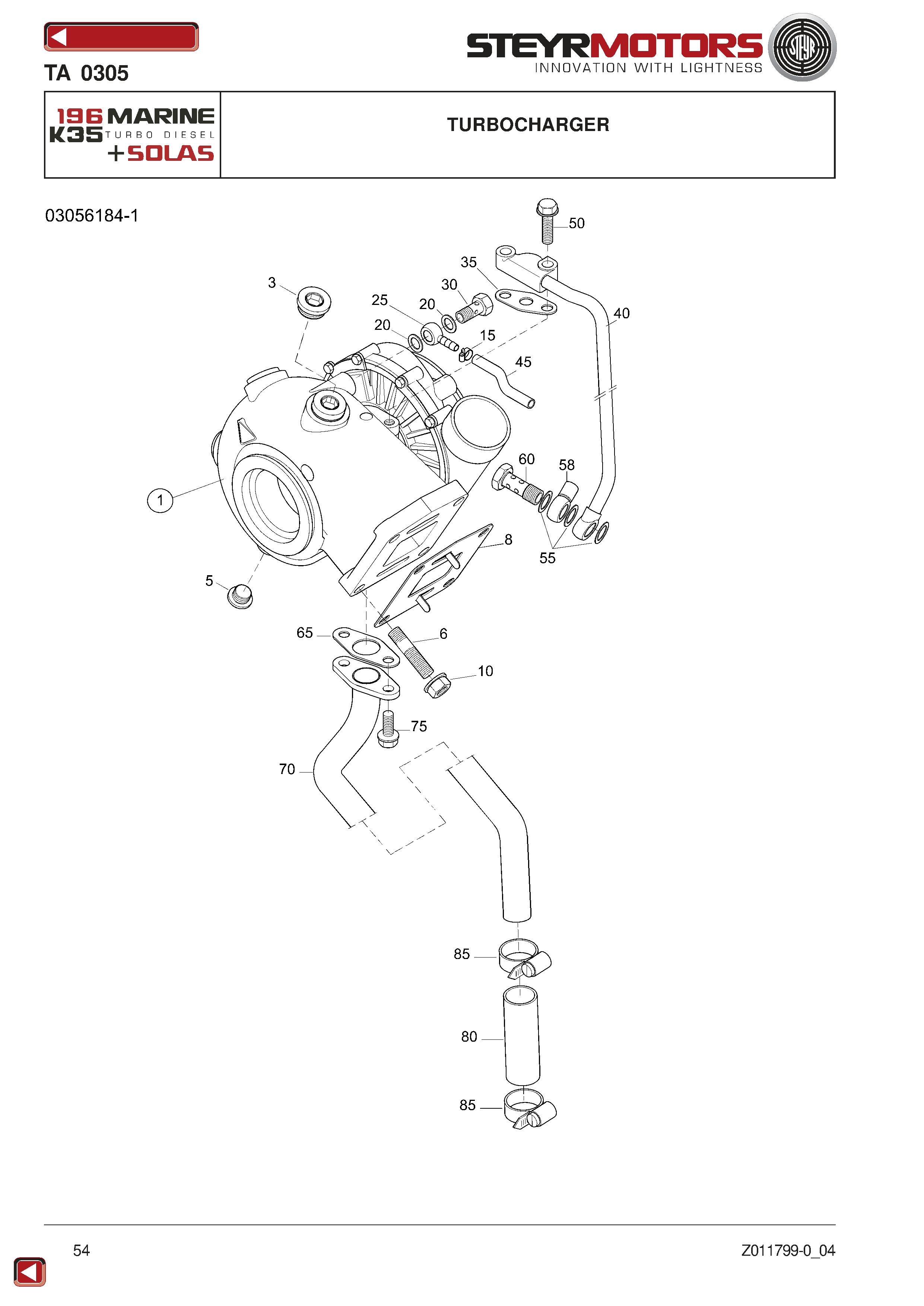 Turbocharger exploded view