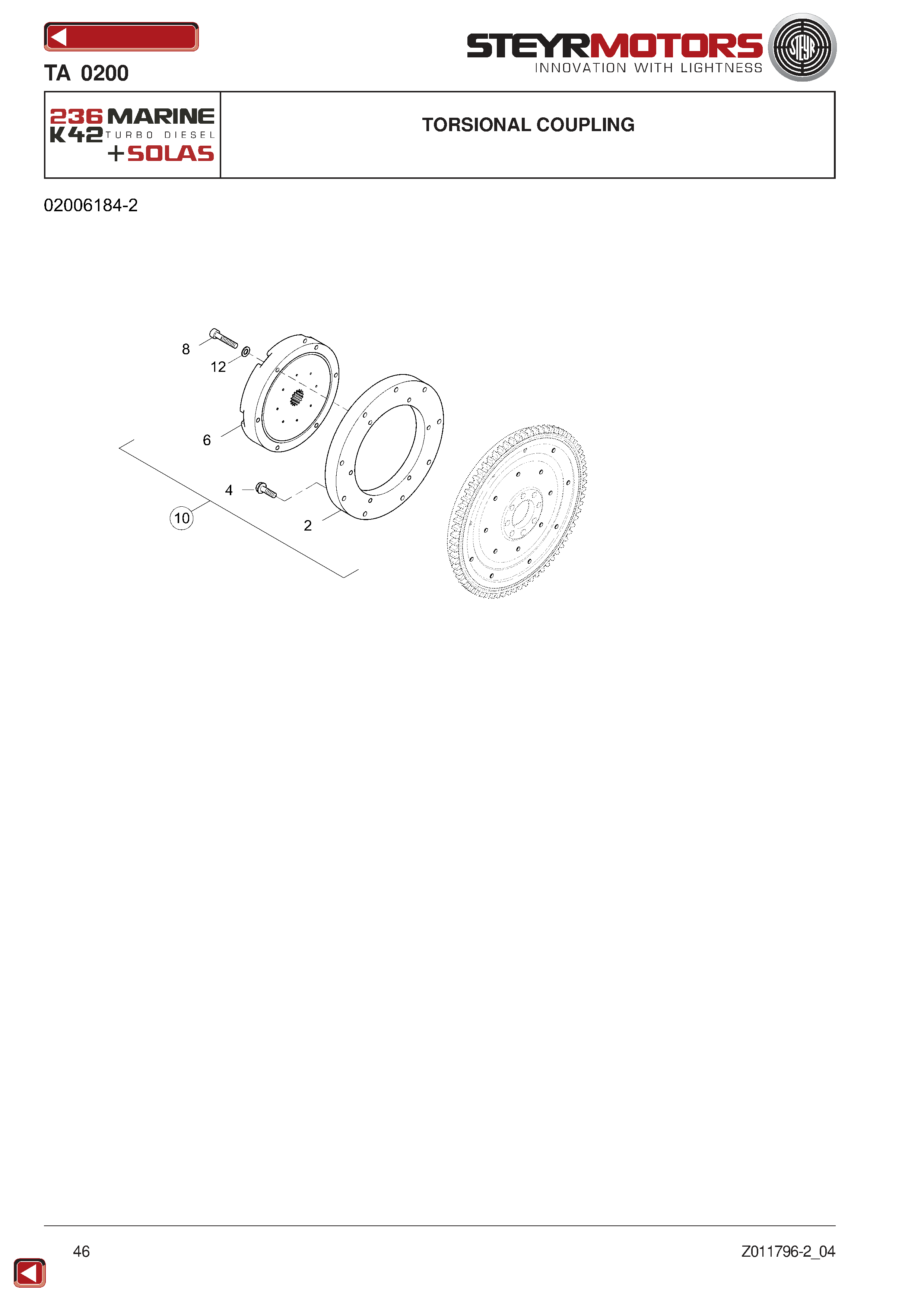 Torsional Coupling exploded view