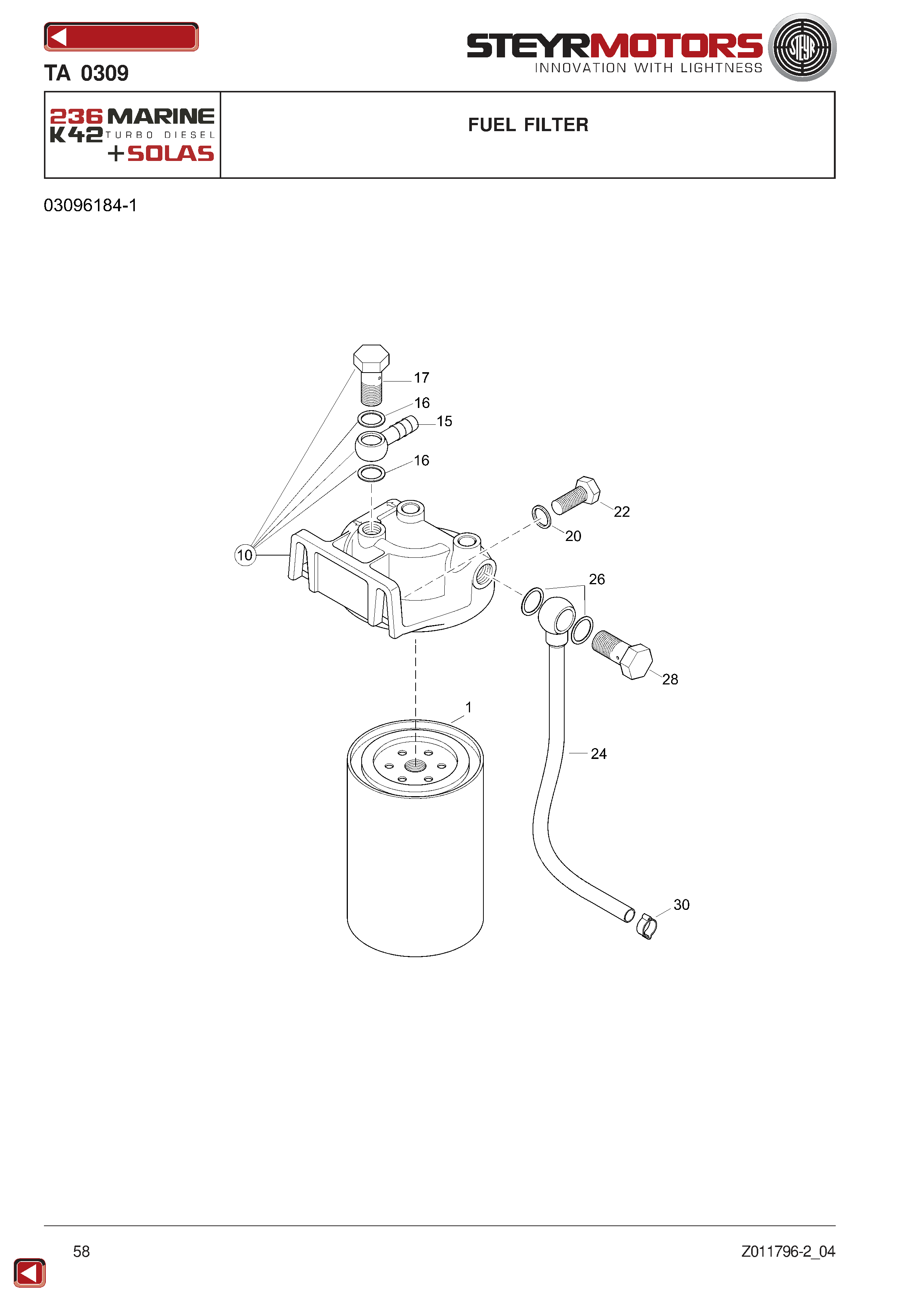 Fuel Filter exploded view