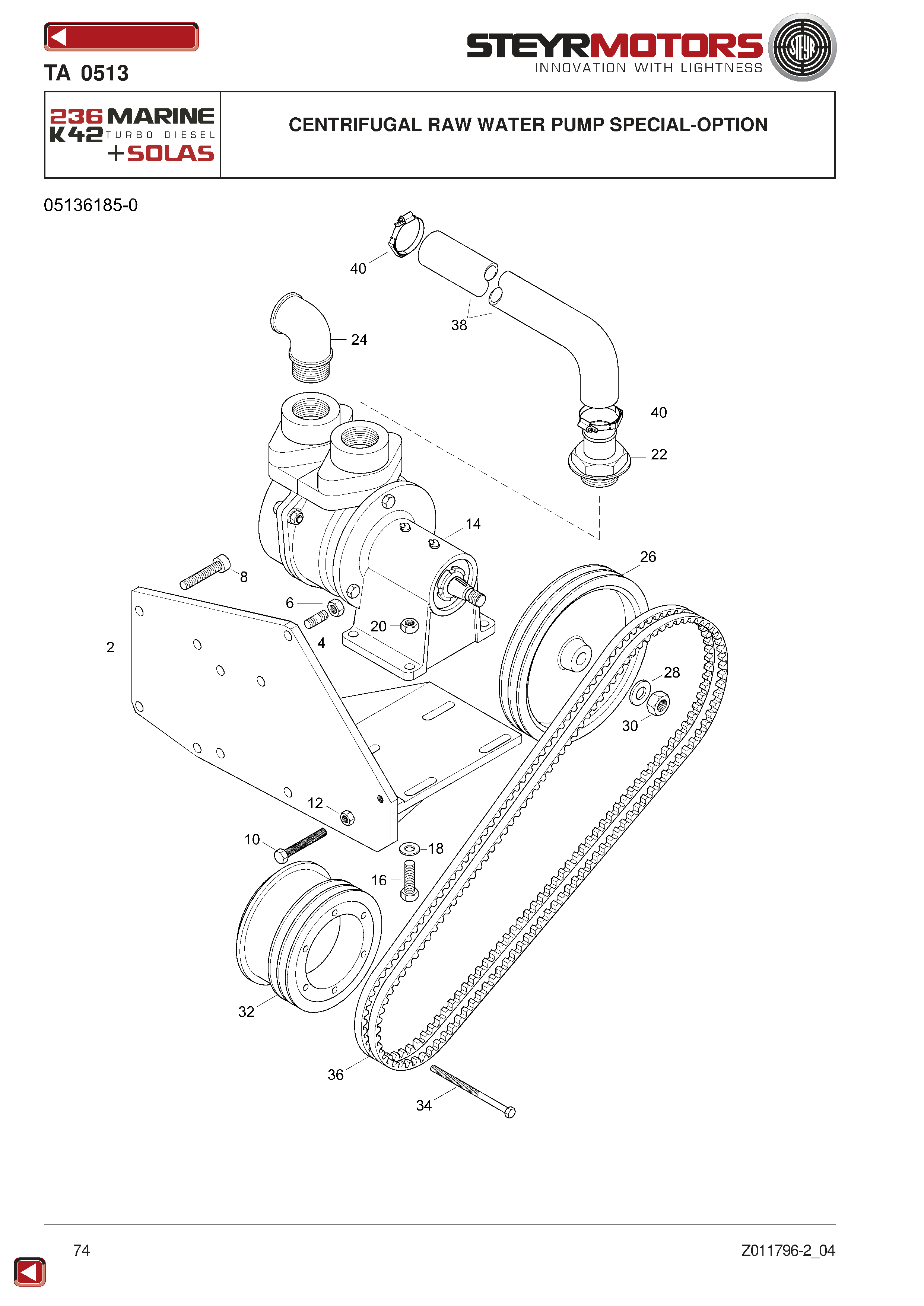 Centrifugal Raw Water Pump Special-Option exploded view