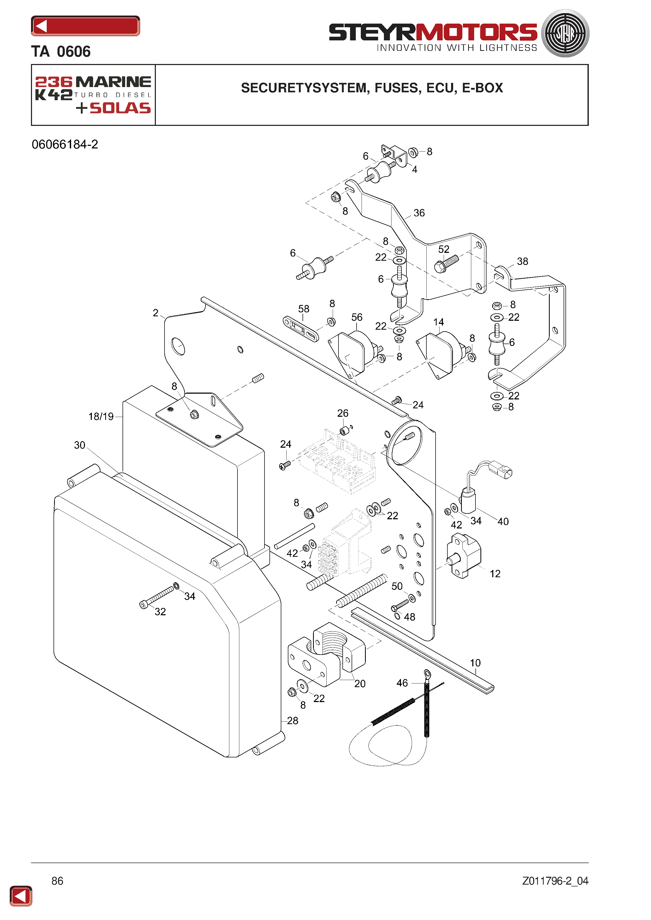 Securetysystem, Fuses, ECU, E-Box exploded view