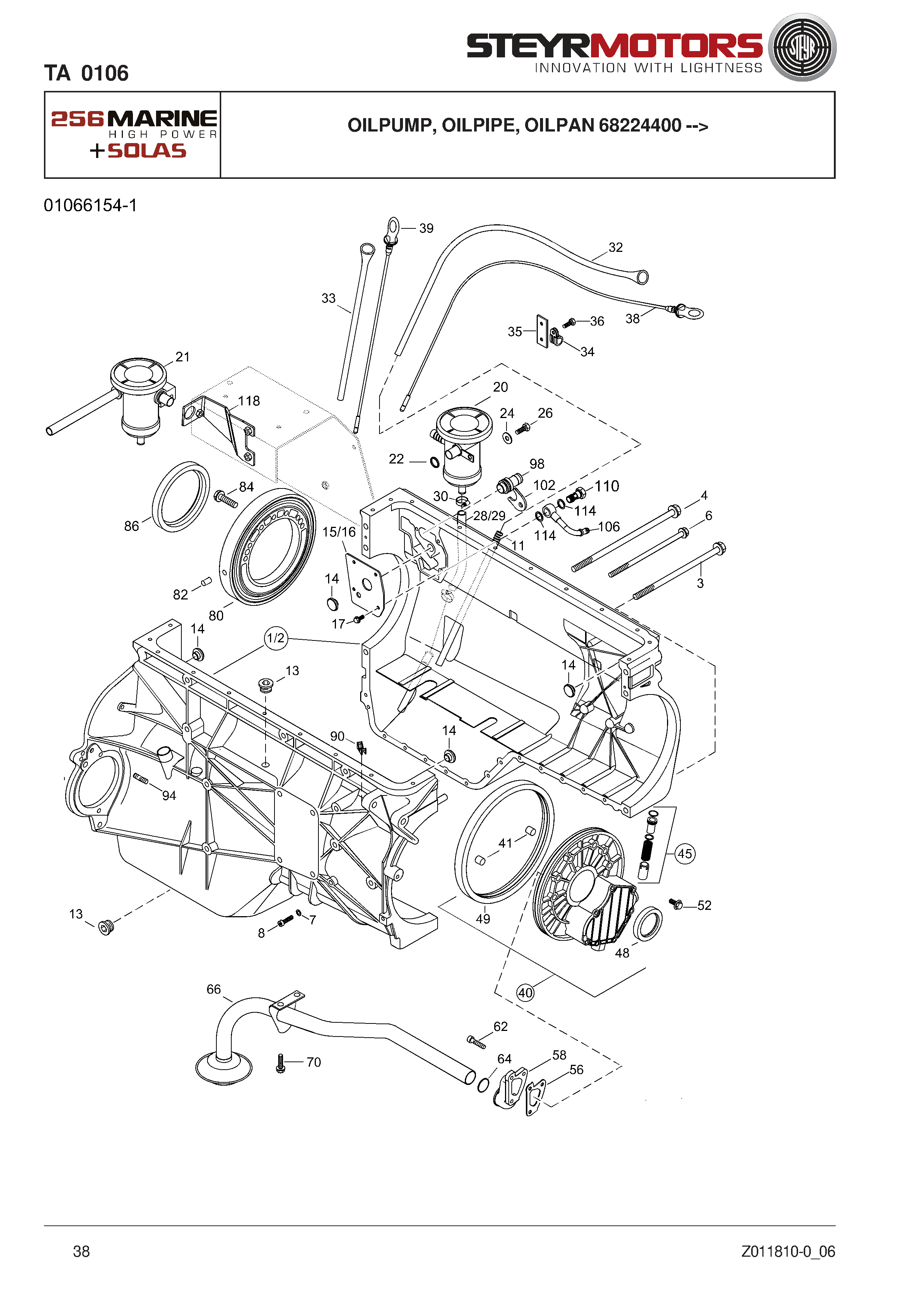 Oilpump, Oilpipe, Oilpan 68224400 --> exploded view