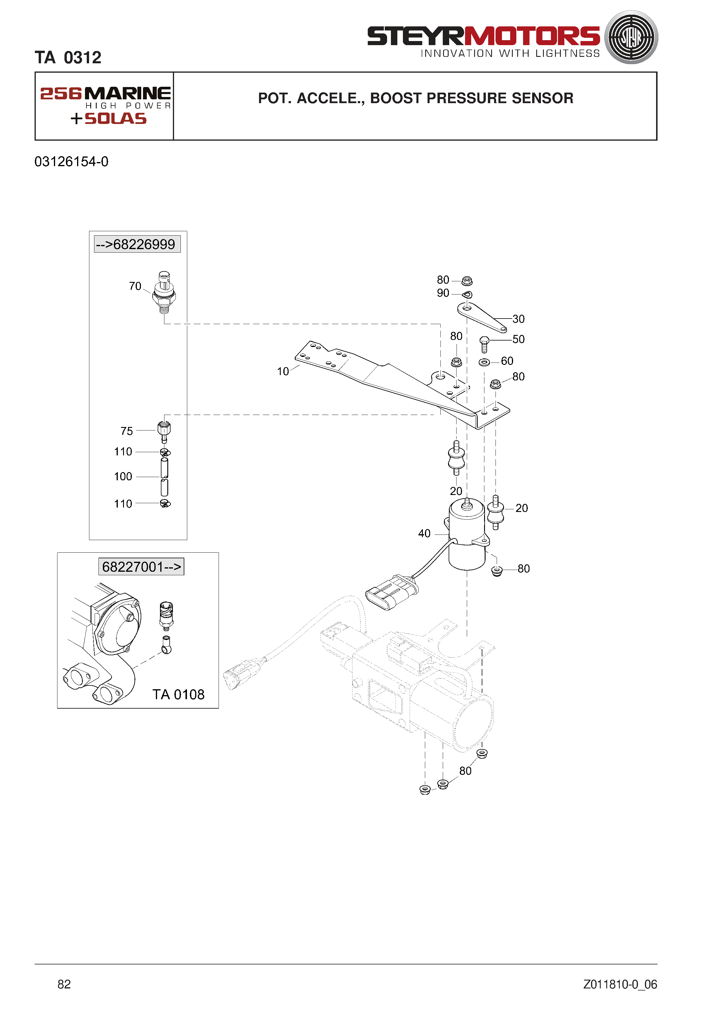 Pot. Accele., Boost Pressure Sensor exploded view