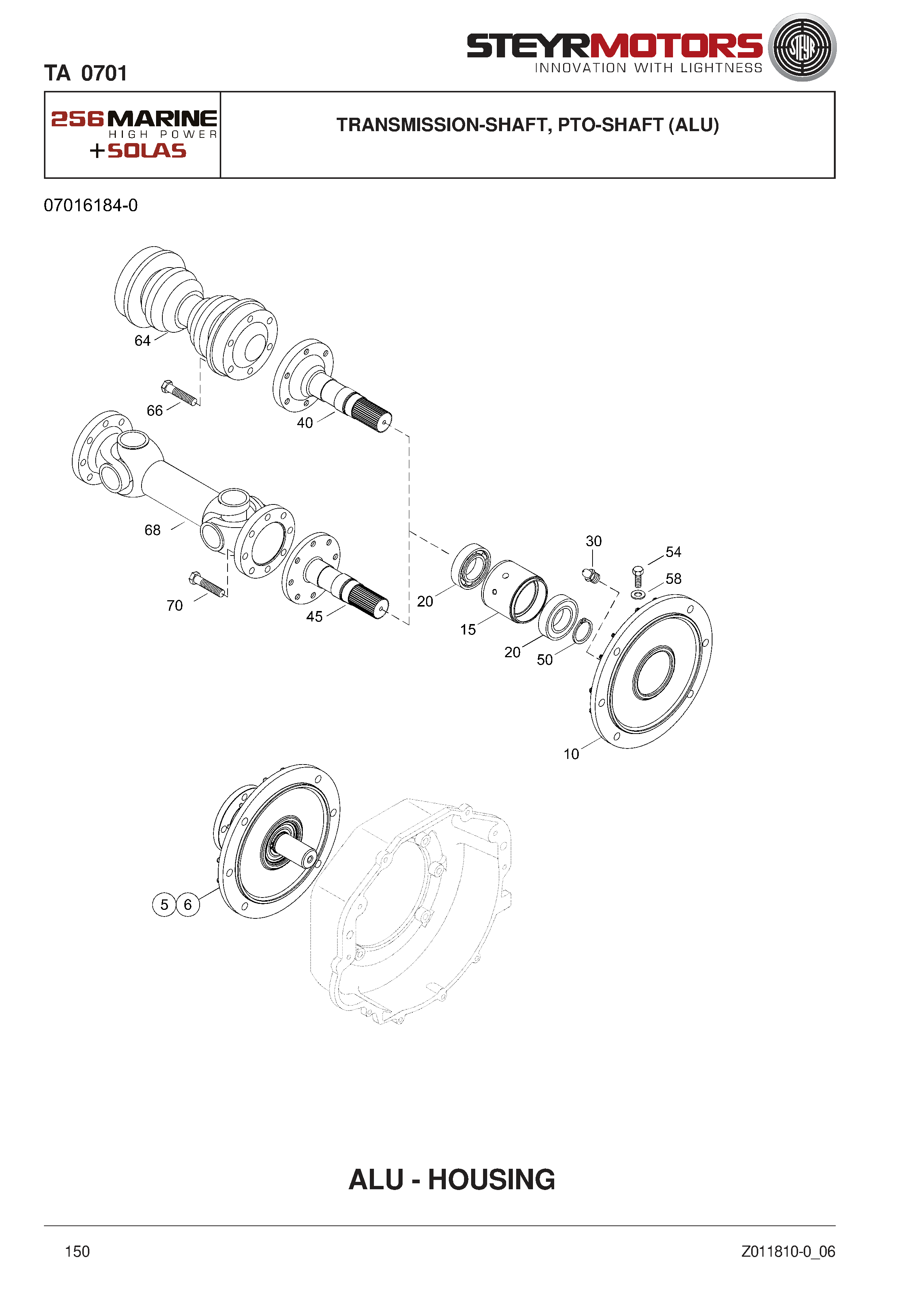 Transmission-Shaft, PTO-Shaft (Alu) exploded view