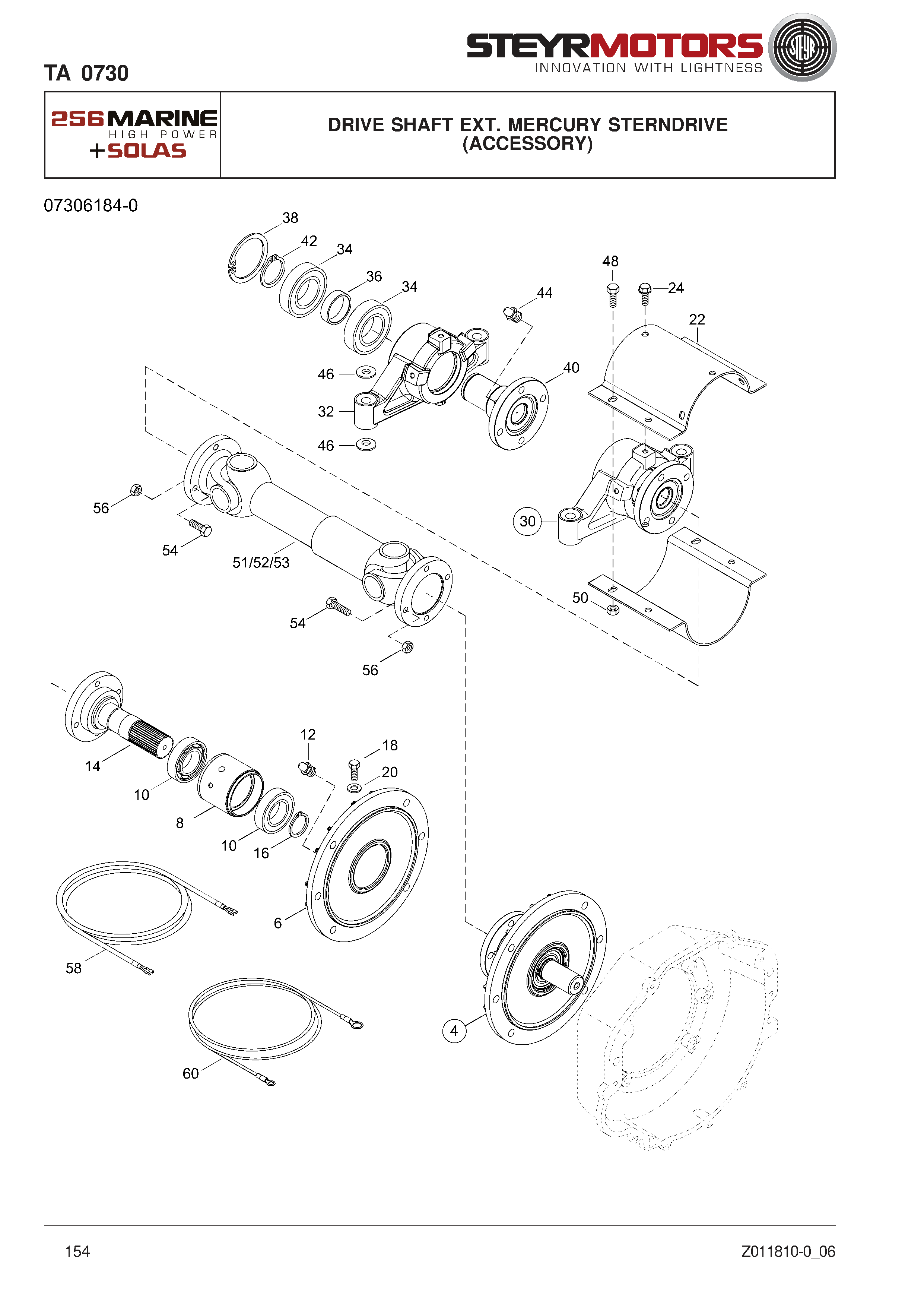 Drive Shaft Ext. Mercury Sterndrive exploded view