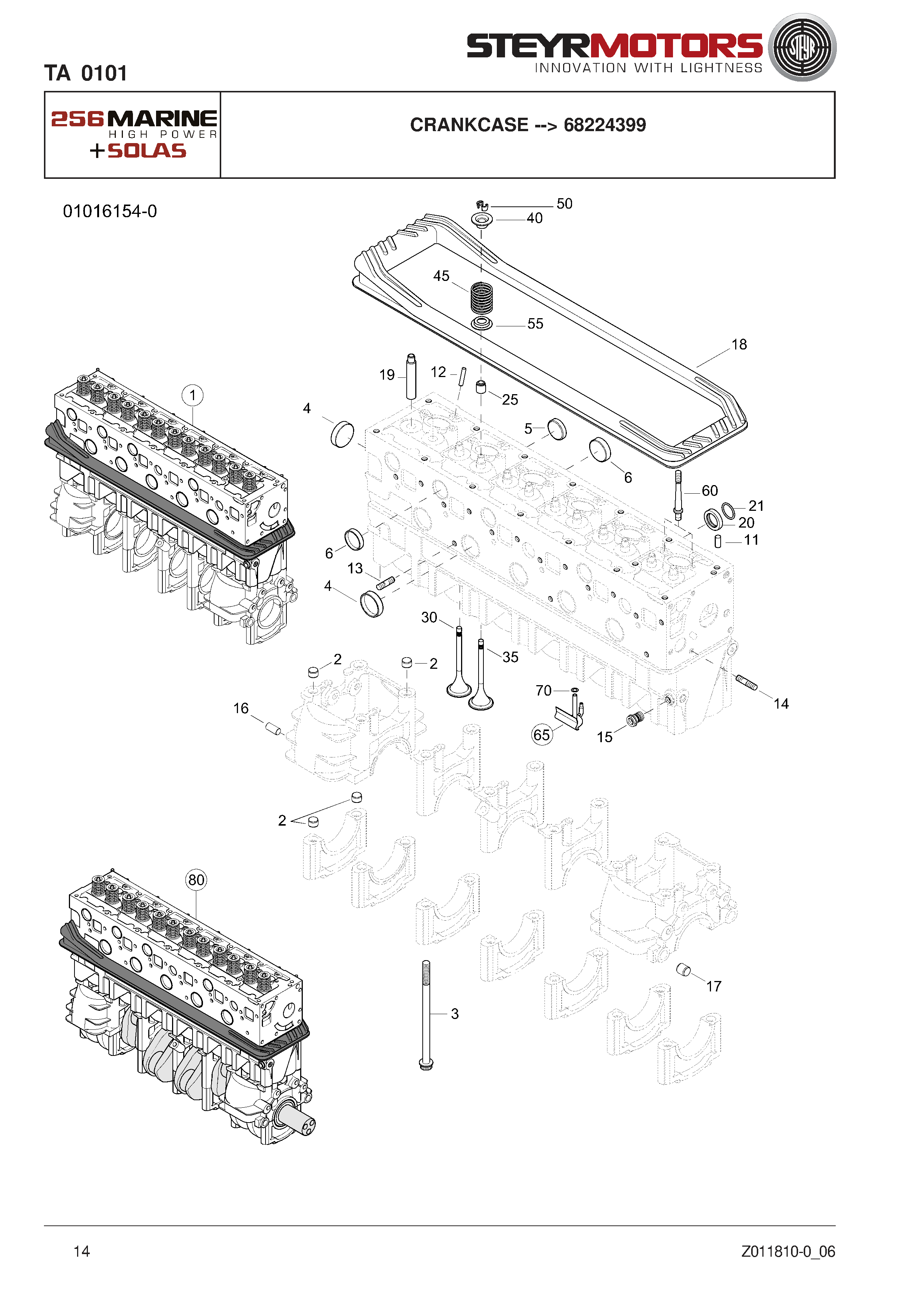 Crankcase --> 68224399 exploded view