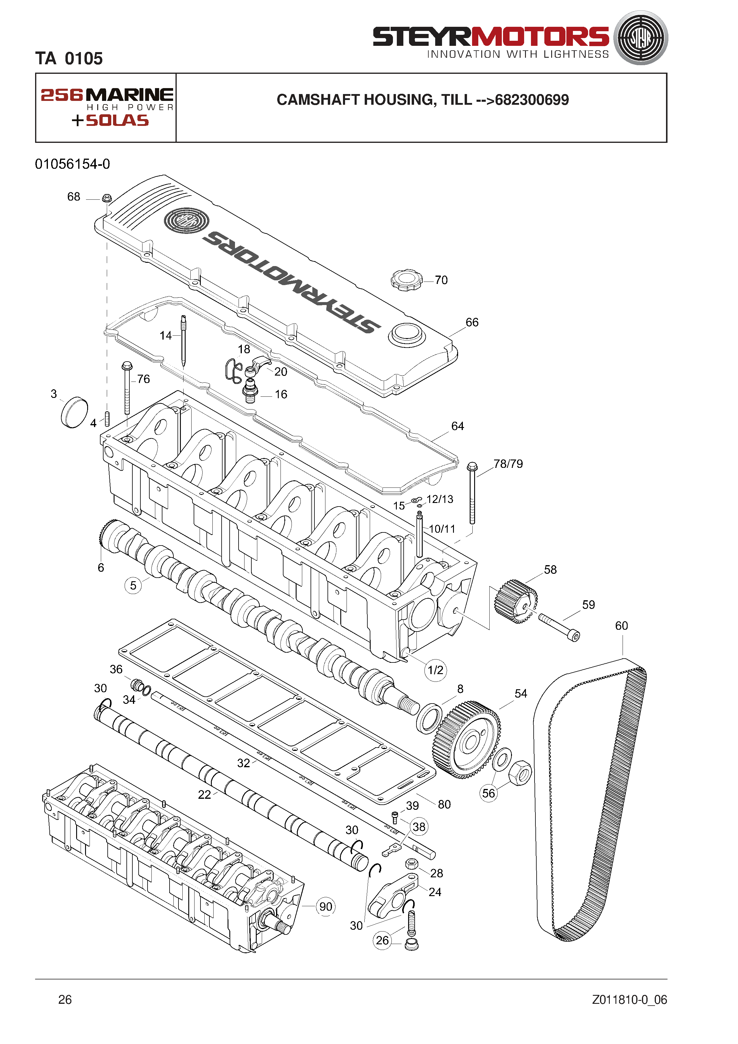 Camshaft Housing, Till -->682300699 exploded view