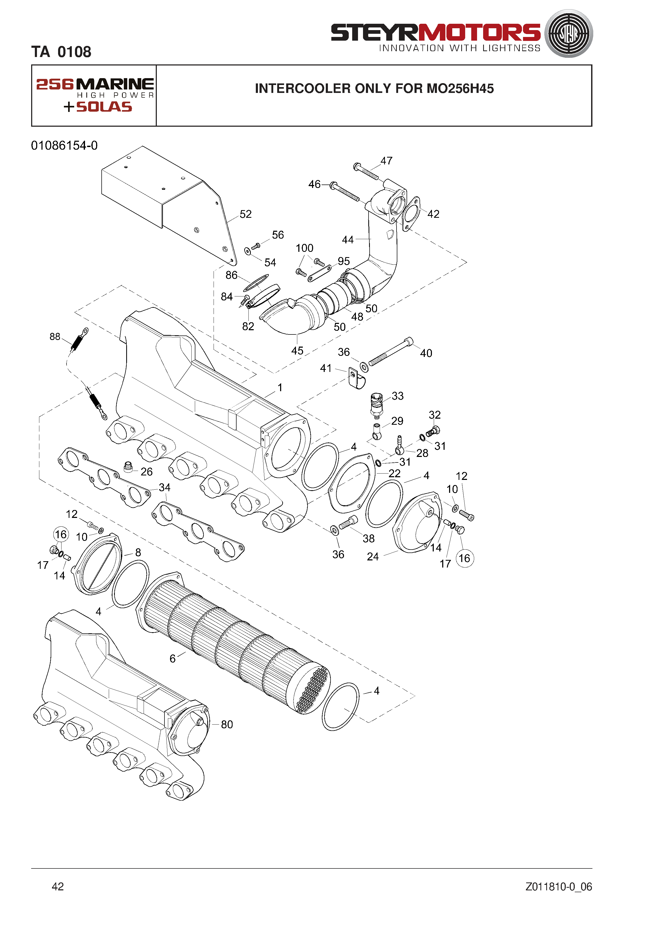Intercooler Only For Mo256H45 exploded view