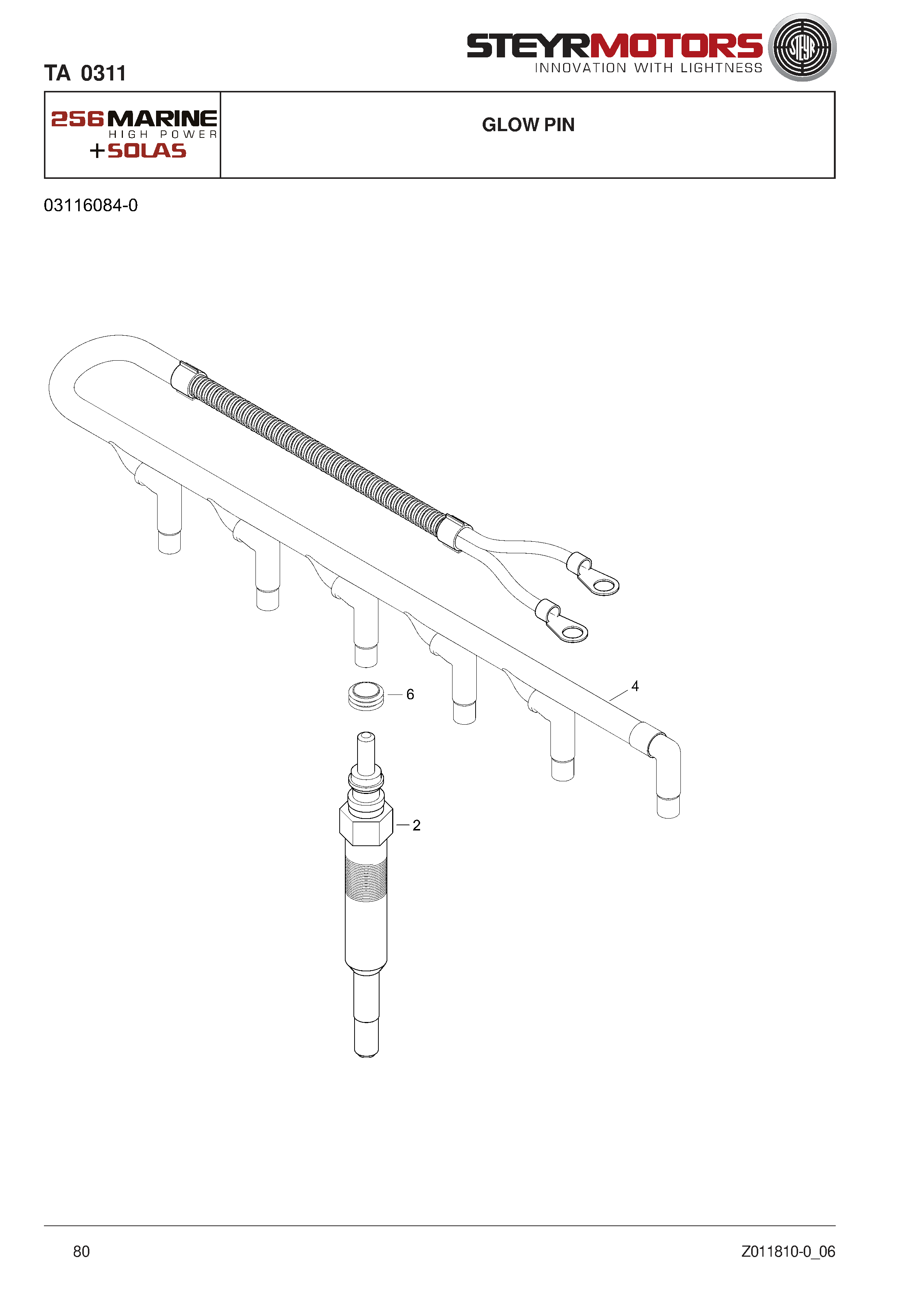 Glow Pin exploded view