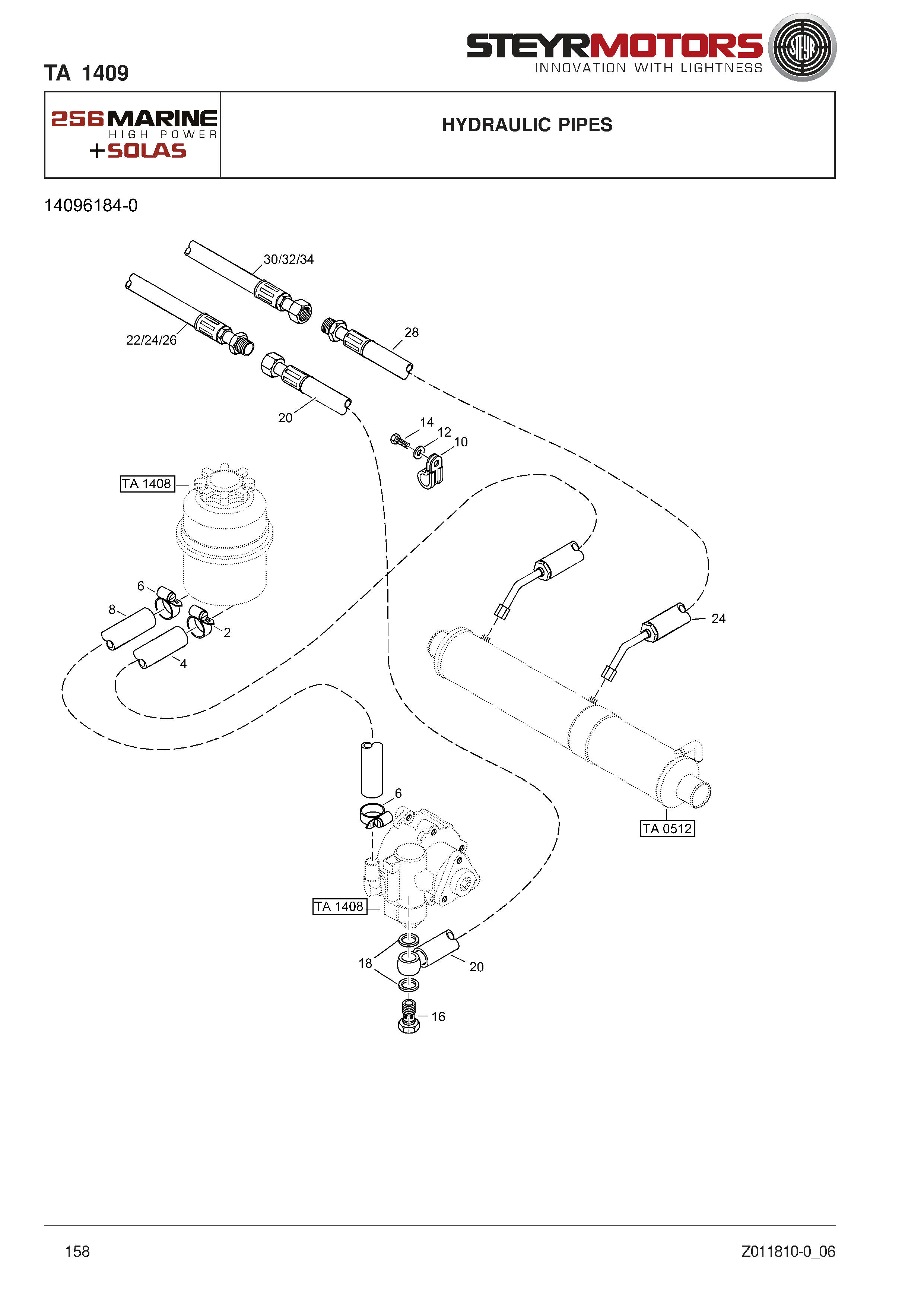 Hydraulic Pipes exploded view