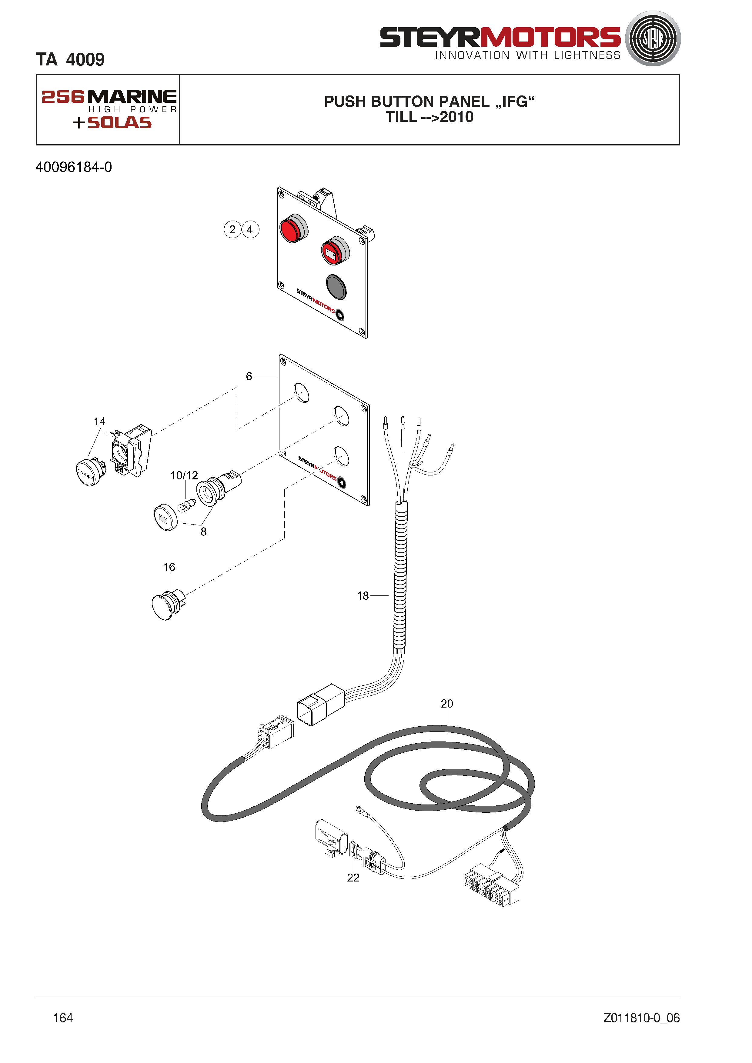 Push Button Panel „IFG“ exploded view