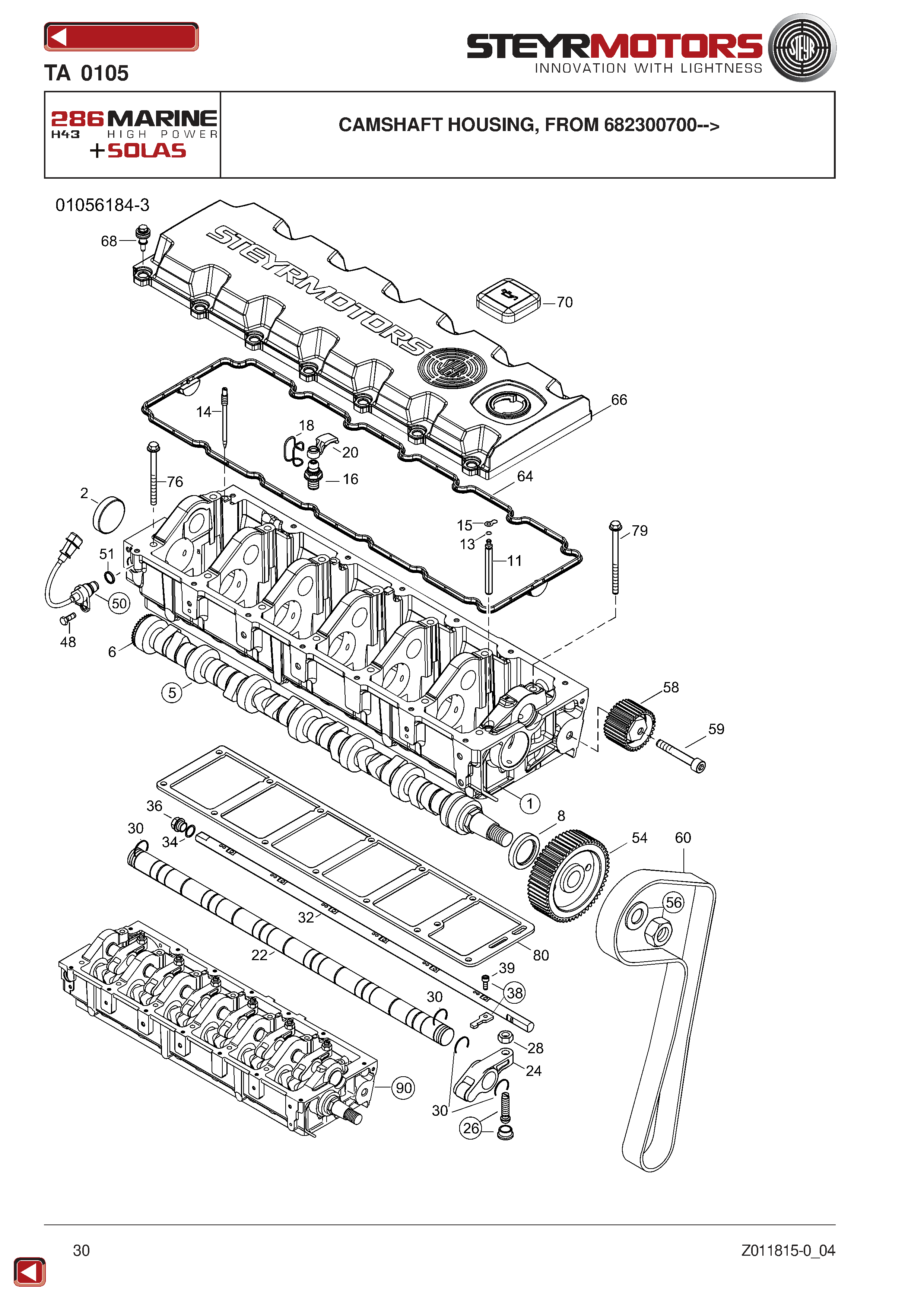 Camshaft Housing, From 682300700--> exploded view