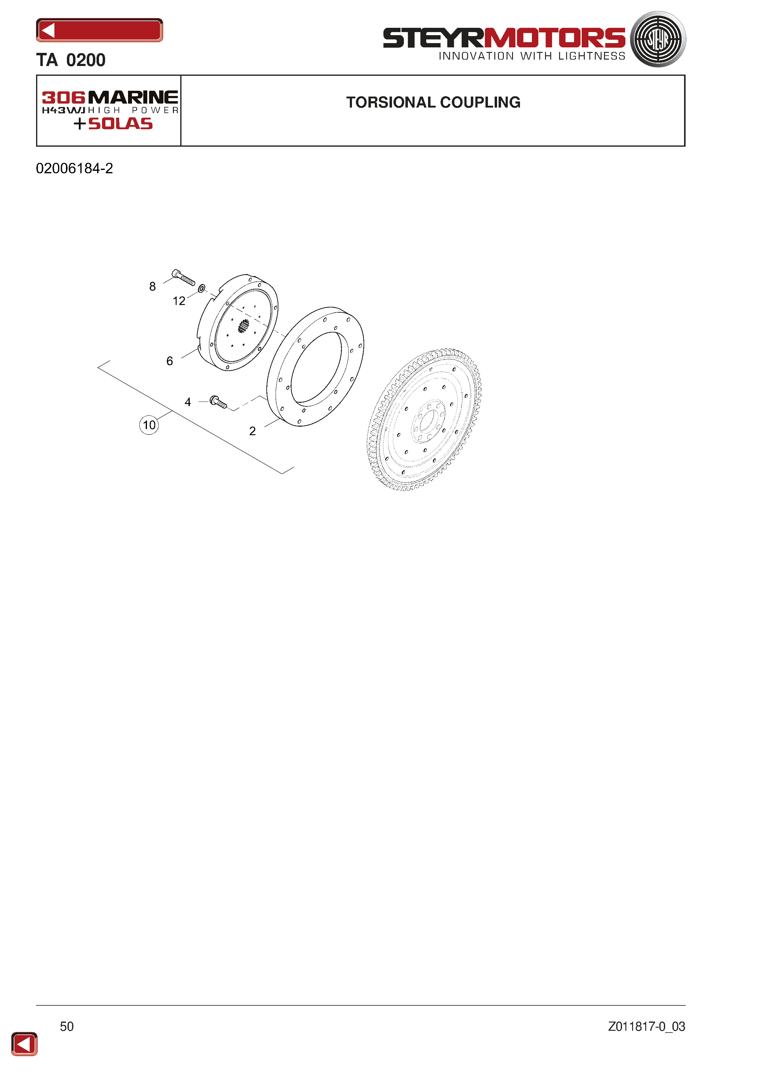 Torsional Coupling exploded view