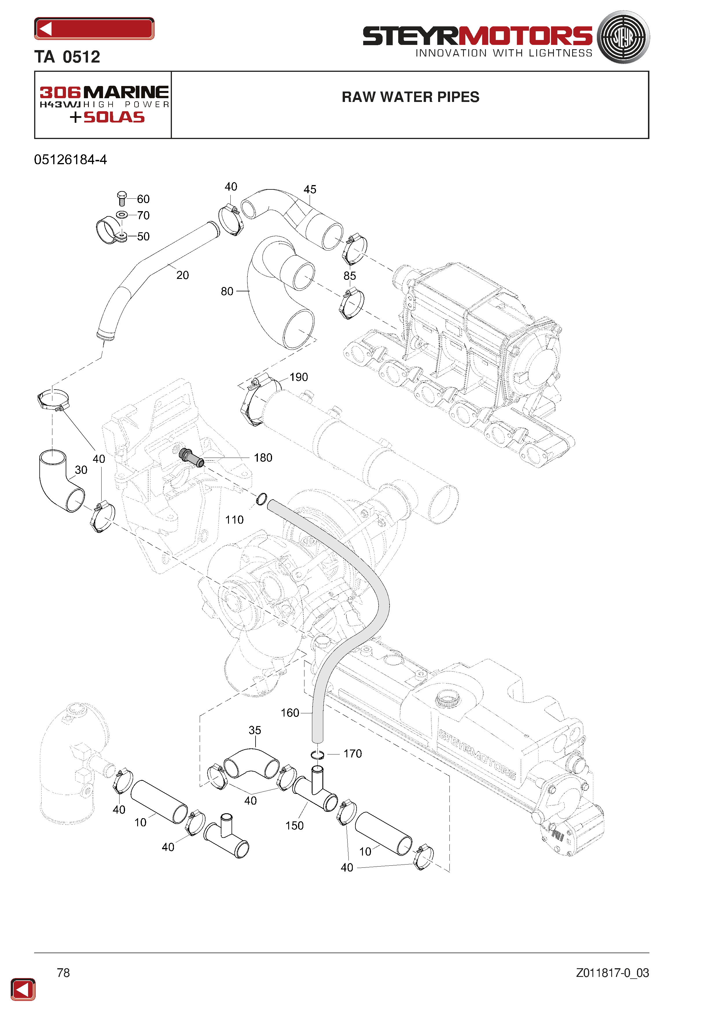 Raw Water Pipes exploded view