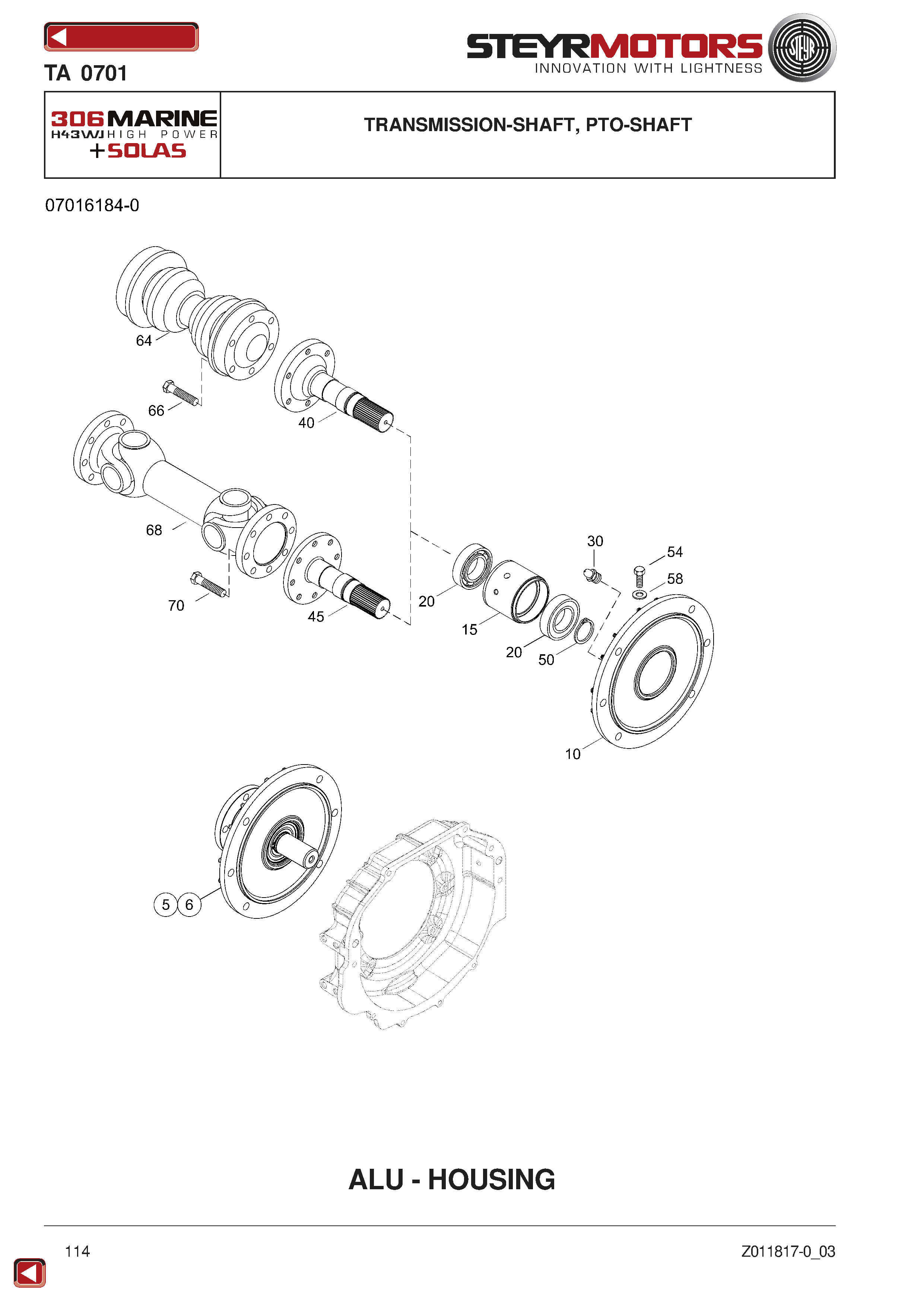 Transmission-Shaft, PTO-Shaft exploded view