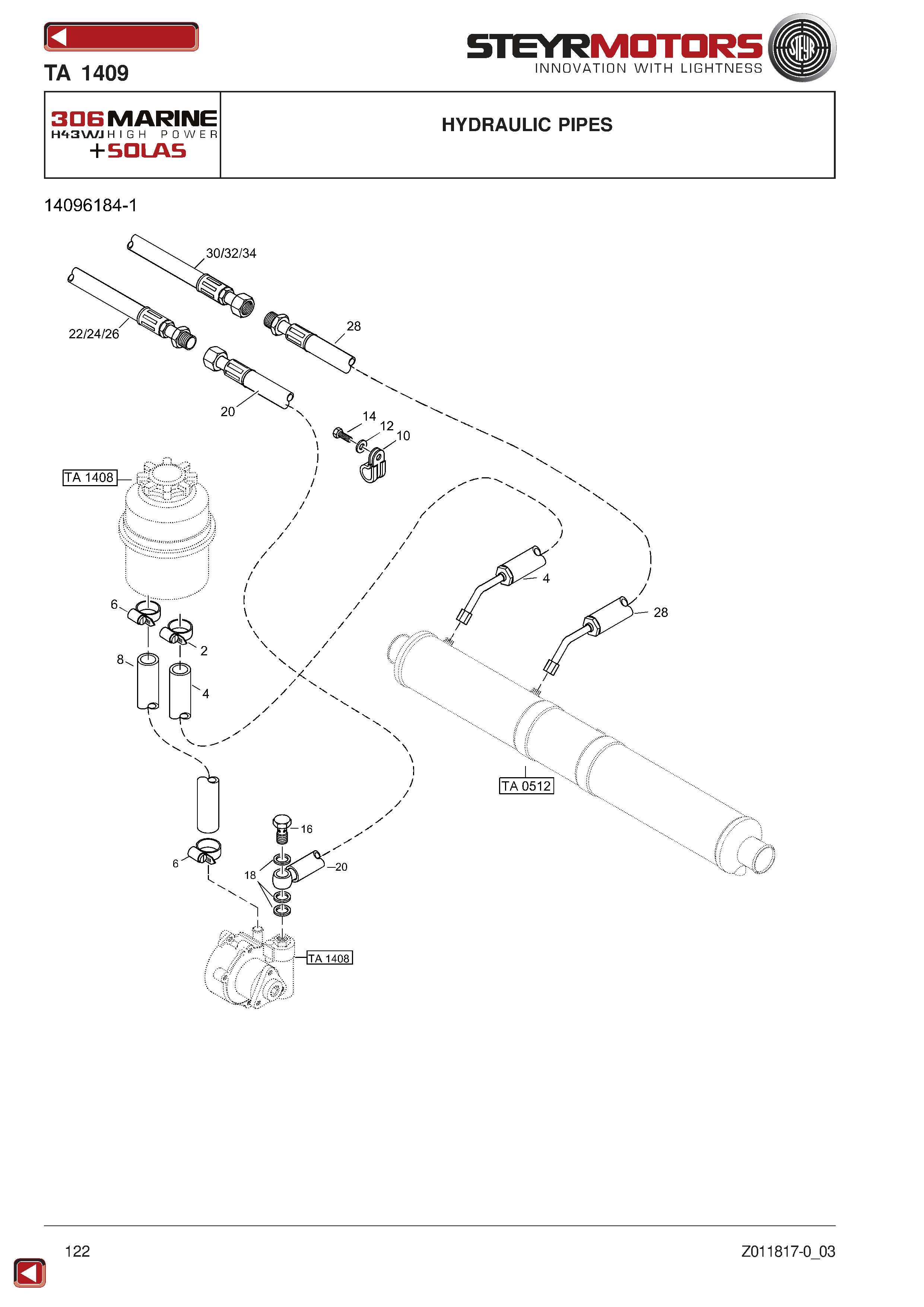 Hydraulic Pipes exploded view