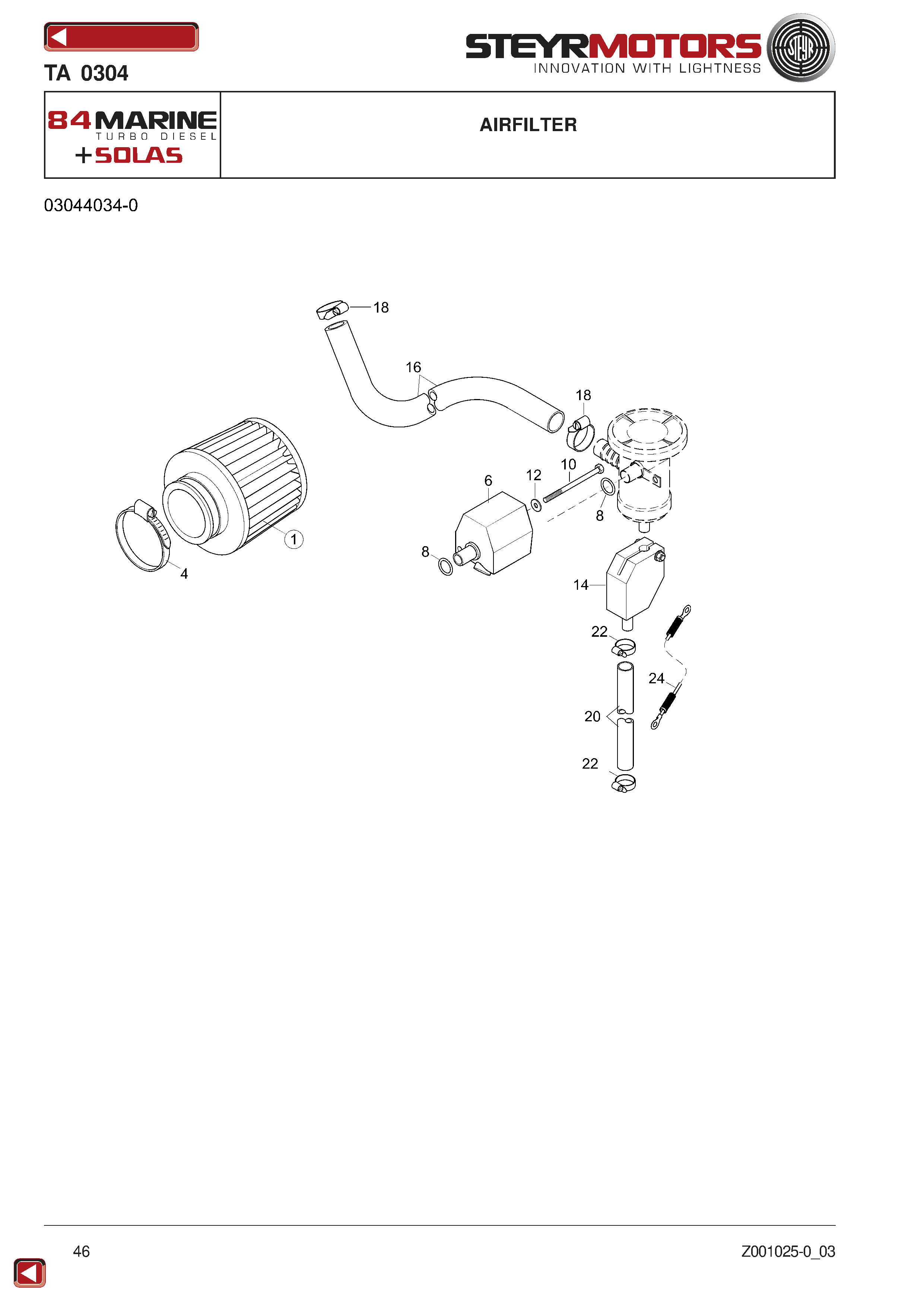 Airfilter exploded view