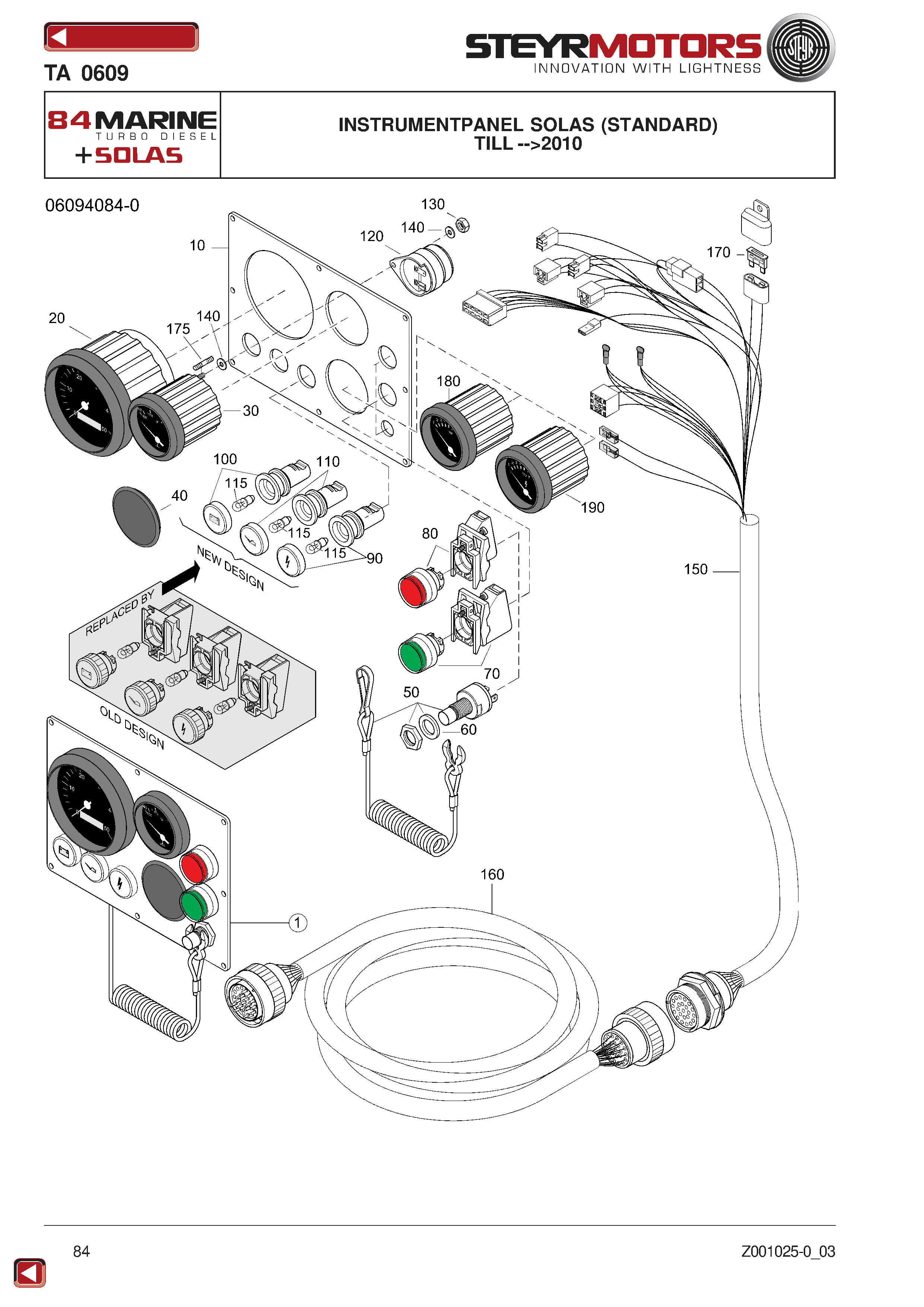 Instrumentpanel Solas (Standard) exploded view