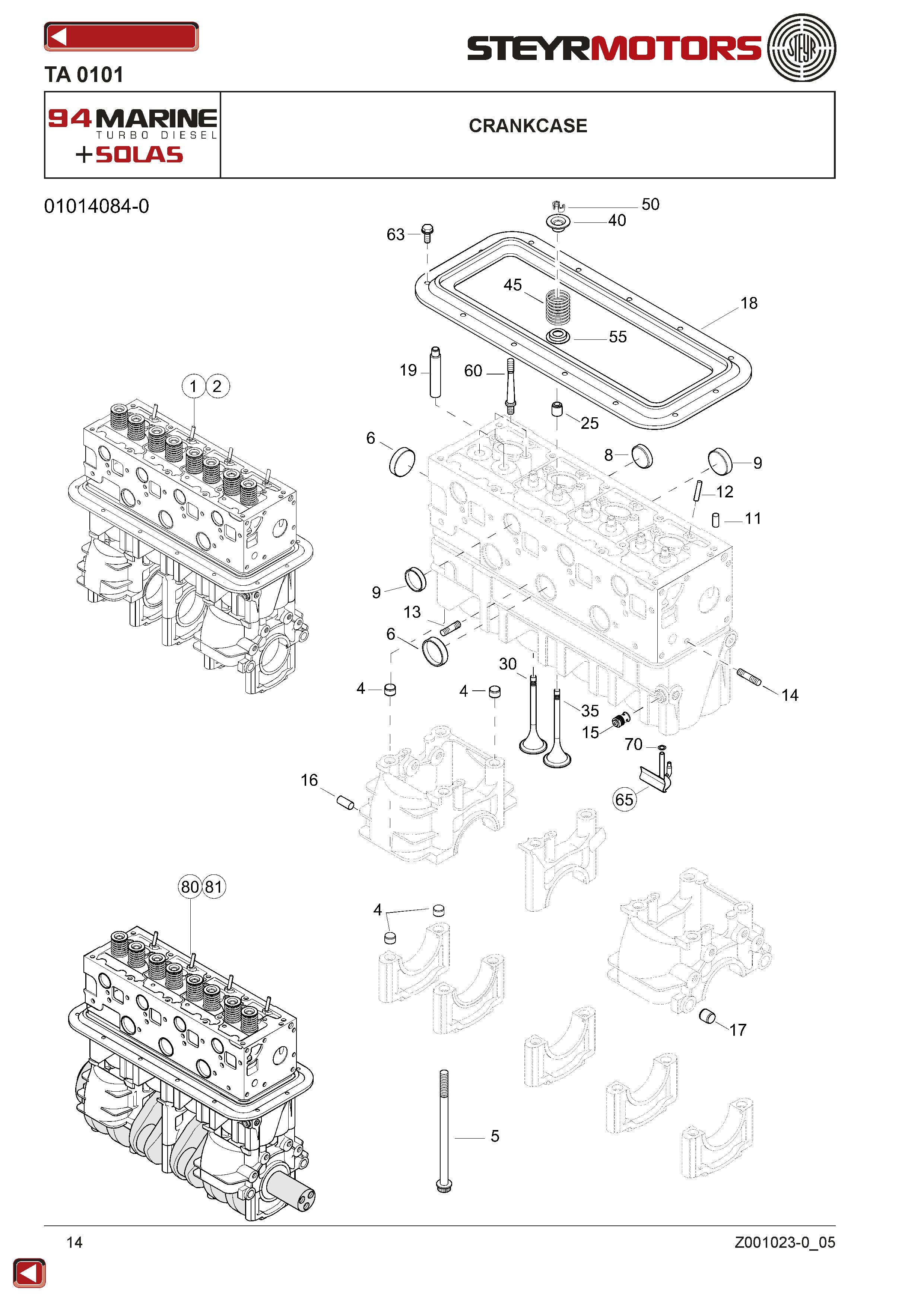 Crankcase exploded view