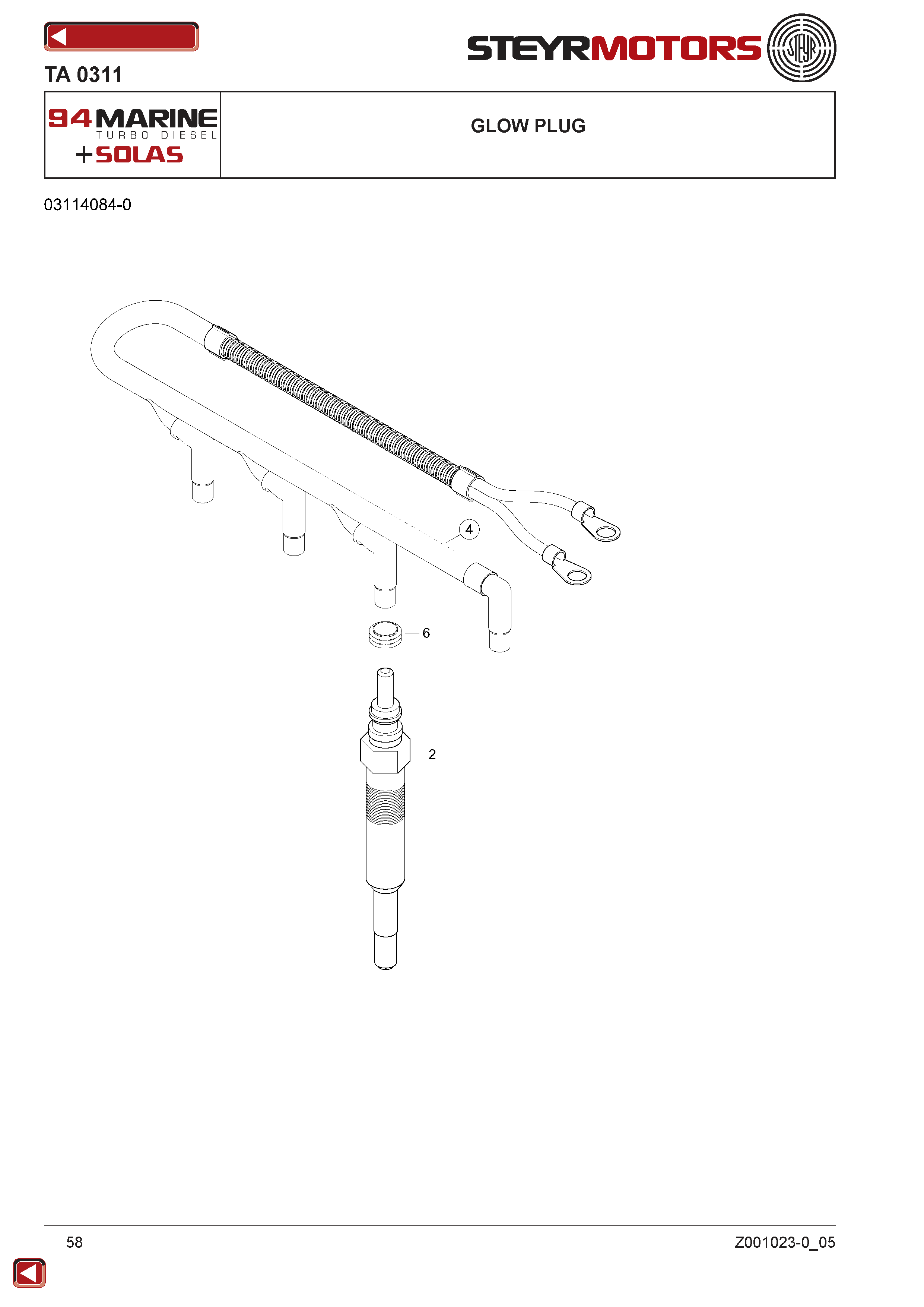 Glow Plug exploded view