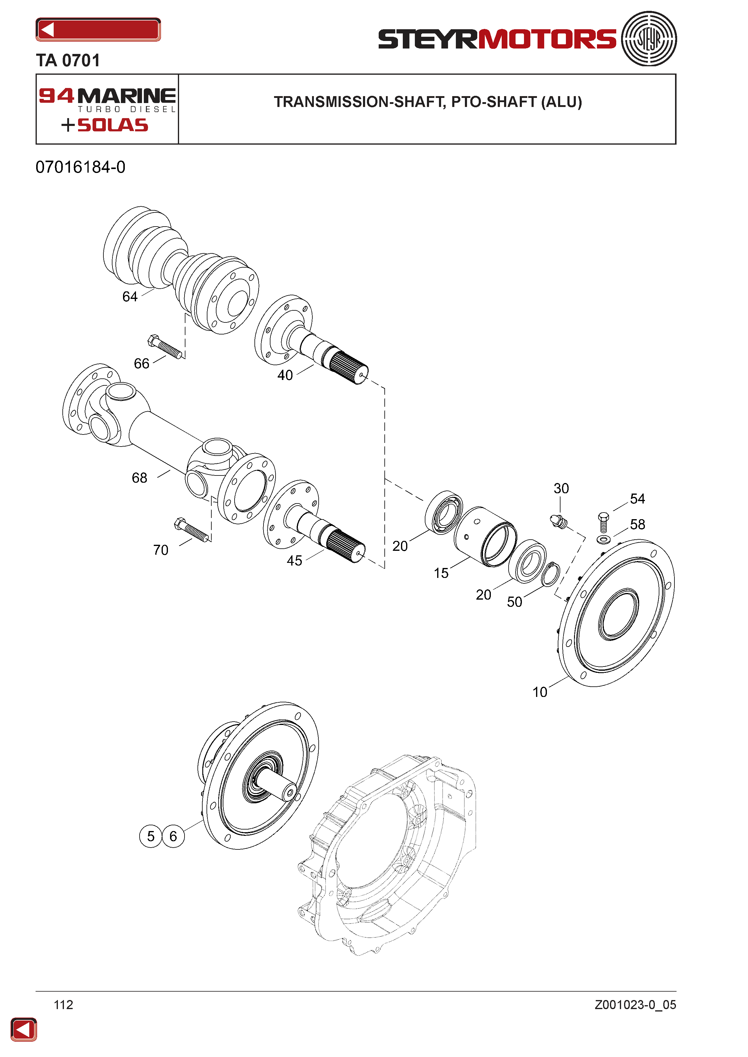 Transmission-Shaft, PTO-Shaft (Alu) exploded view