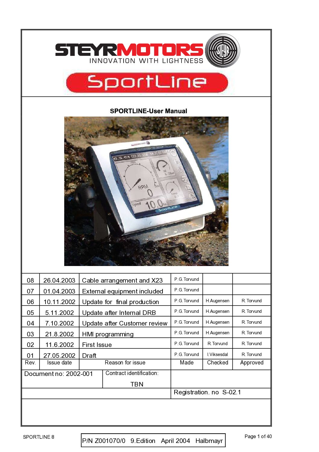 Steyr Sportline Control Panel User Manual