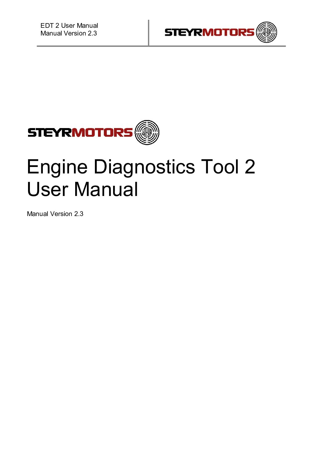 Engine Diagnostic Tool (EDT2) User Manual
