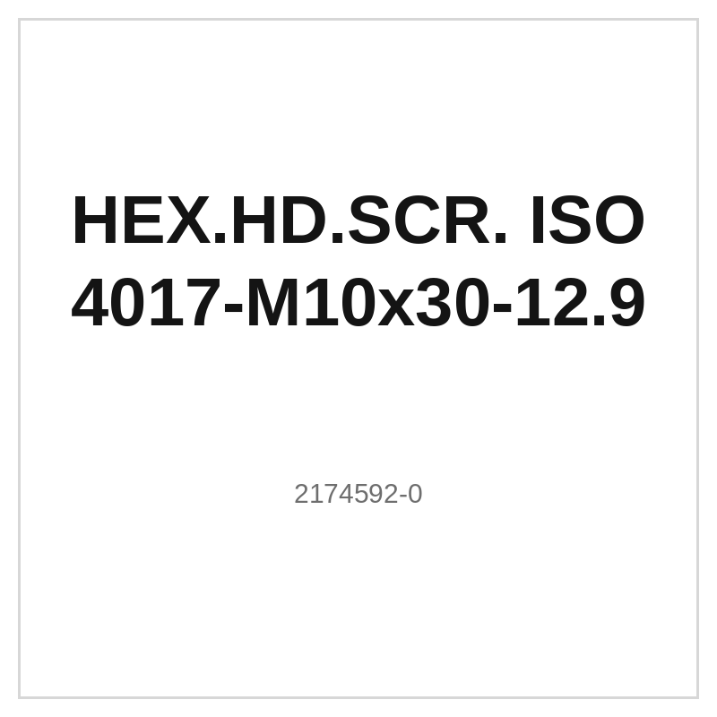 HEX.HD.SCR. ISO 4017-M10x30-12.9