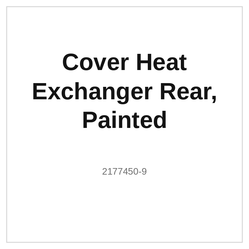 Cover Heat Exchanger Rear, Painted