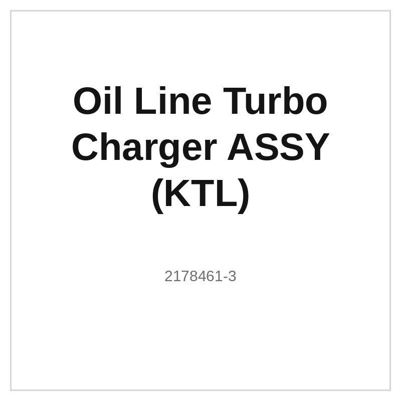 Oil Line Turbo Charger ASSY (KTL)