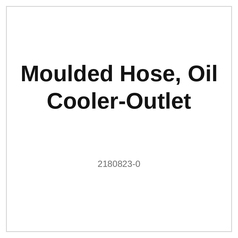 Moulded Hose, Oil Cooler-Outlet