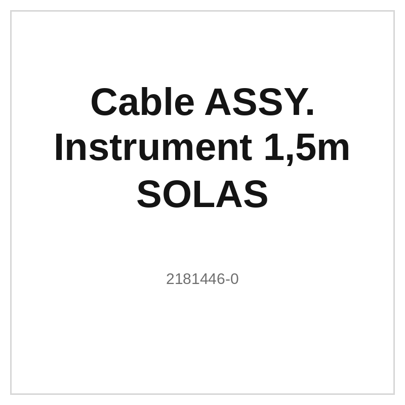 Cable ASSY. Instrument 1,5m SOLAS