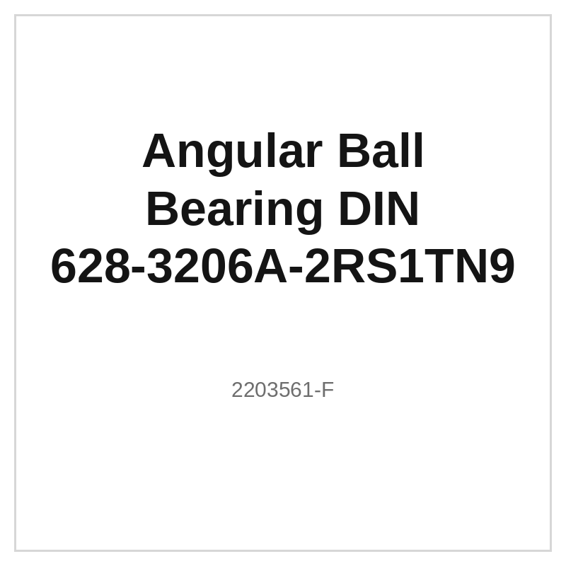 Angular Ball Bearing DIN 628-3206A-2RS1TN9