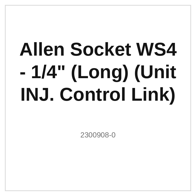 Allen Socket WS4 - 1/4" (Long) (Unit INJ. Control Link)