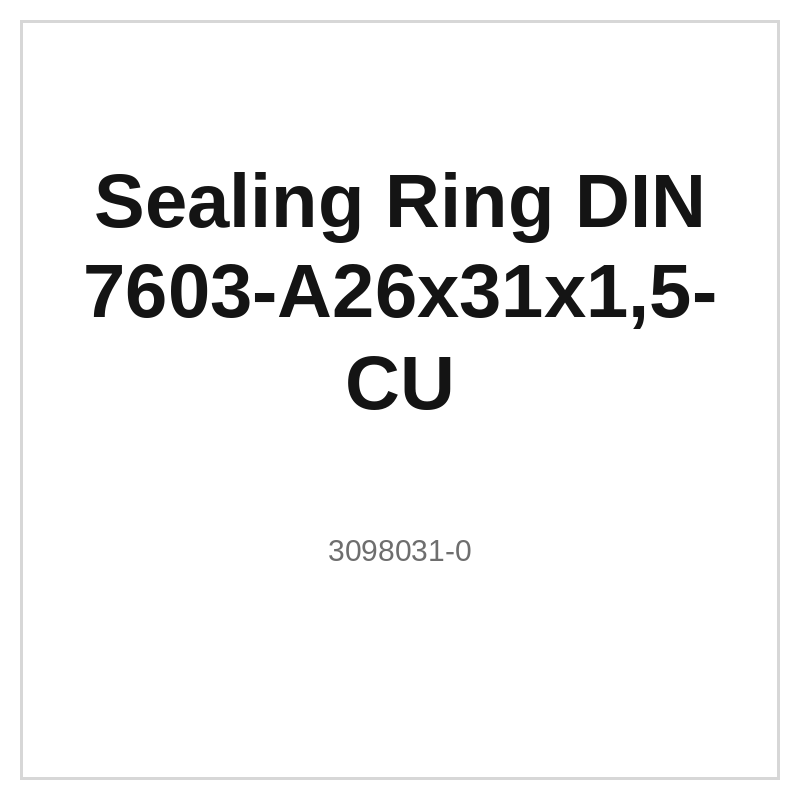Sealing Ring DIN 7603-A26x31x1,5-CU