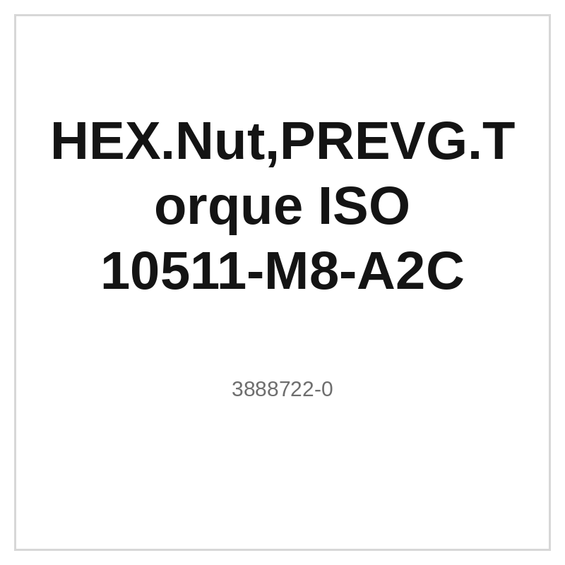 HEX.Nut,PREVG.Torque ISO 10511-M8-A2C
